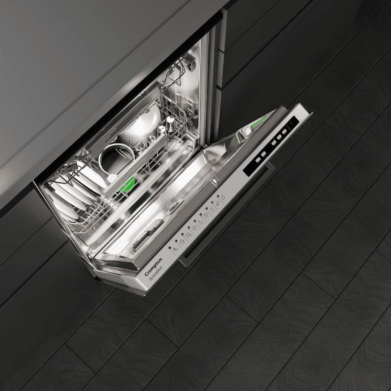 Crompton GrandArt 15 Place Settings Free Standing Dishwasher with Pure Beam Plus Technology (Black)_6