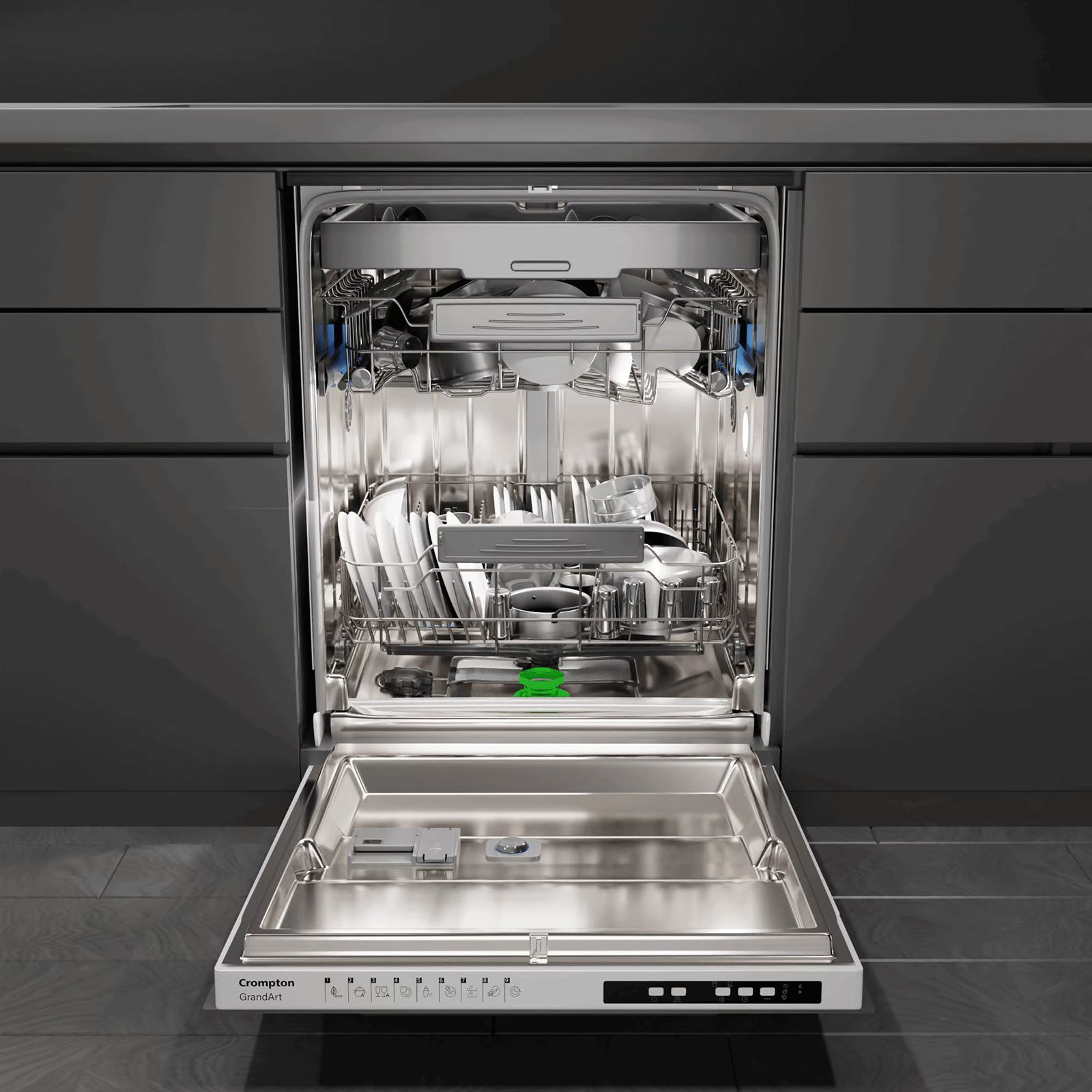 Crompton GrandArt 15 Place Settings Free Standing Dishwasher with Pure Beam Plus Technology (Black)_7