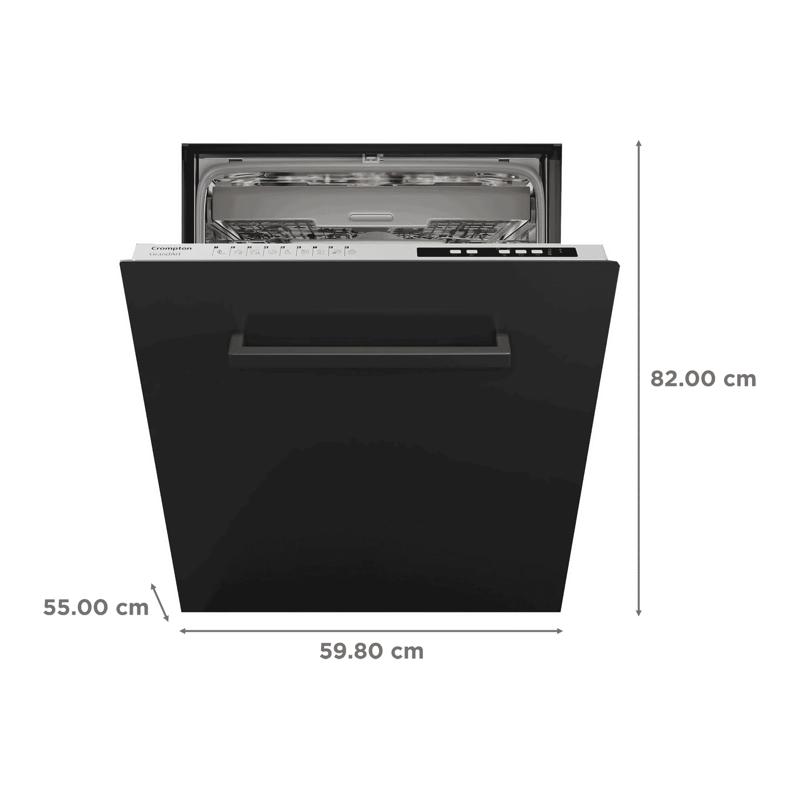 Crompton GrandArt 15 Place Settings Free Standing Dishwasher with Pure Beam Plus Technology (Black)_2