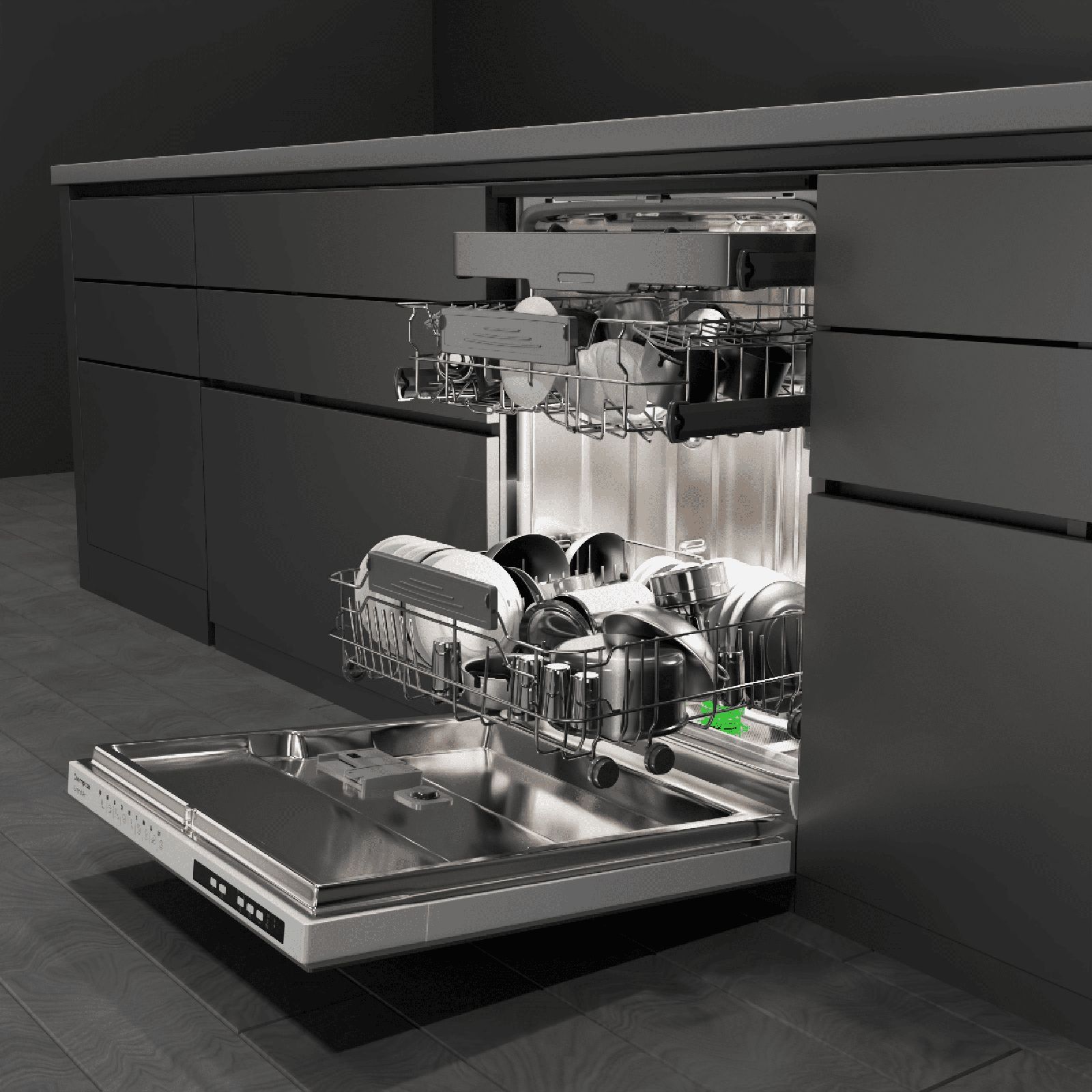 Crompton GrandArt 15 Place Settings Free Standing Dishwasher with Pure Beam Plus Technology (Black)_5