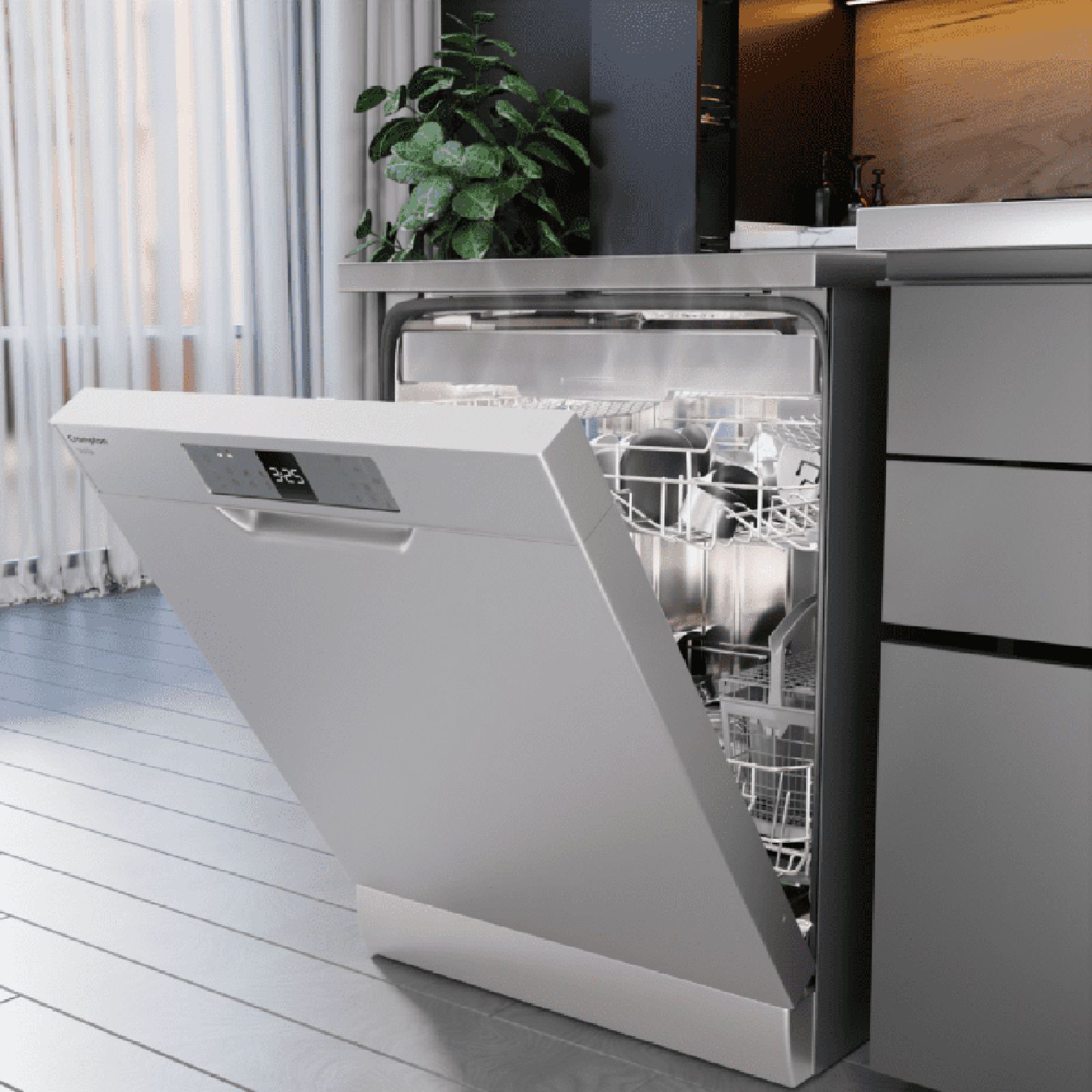 Crompton Voila 12 Place Settings Free Standing Dishwasher with Super Active Drying System (Dark Silver)_11