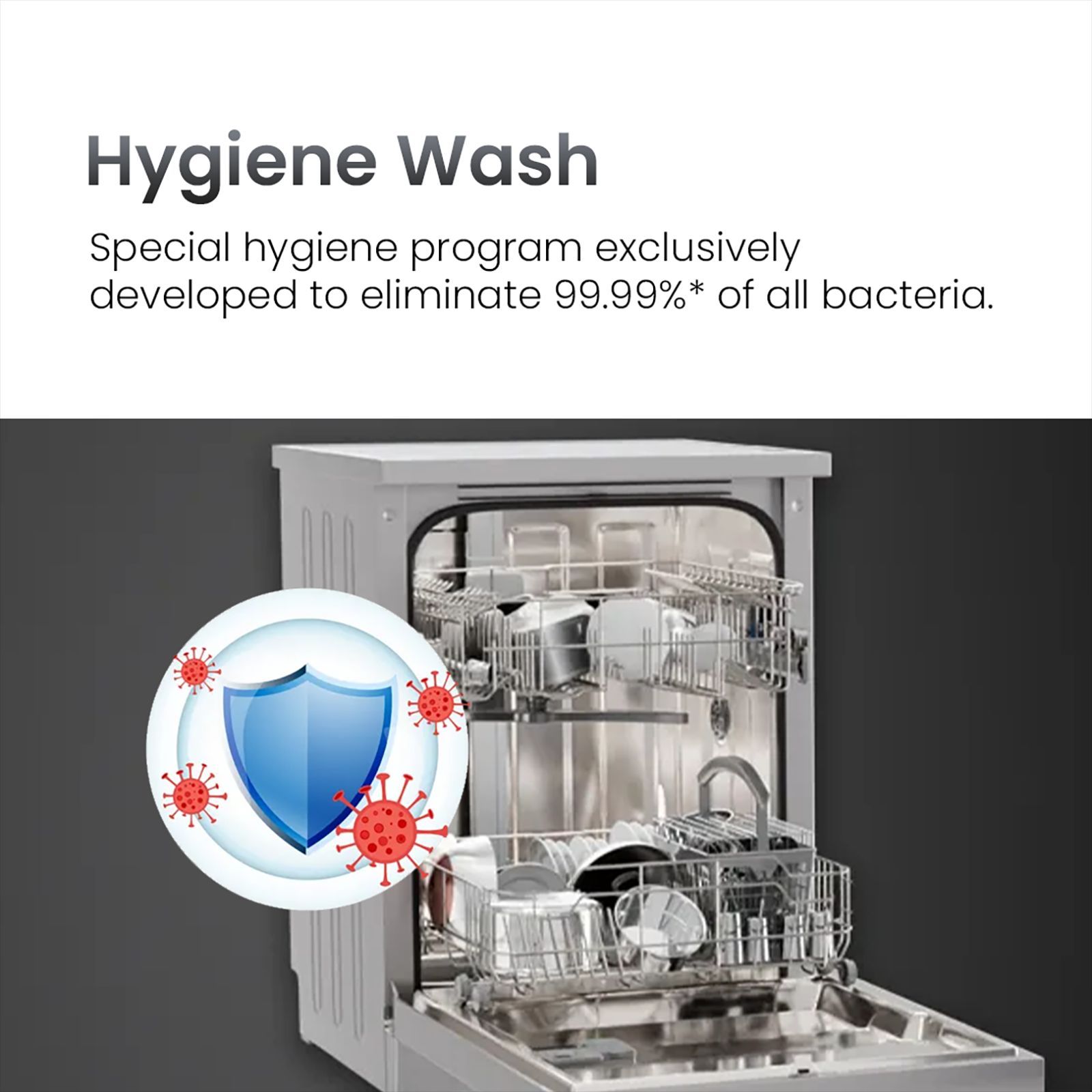 Crompton Voila 12 Place Settings Free Standing Dishwasher with Super Active Drying System (Dark Silver)_14