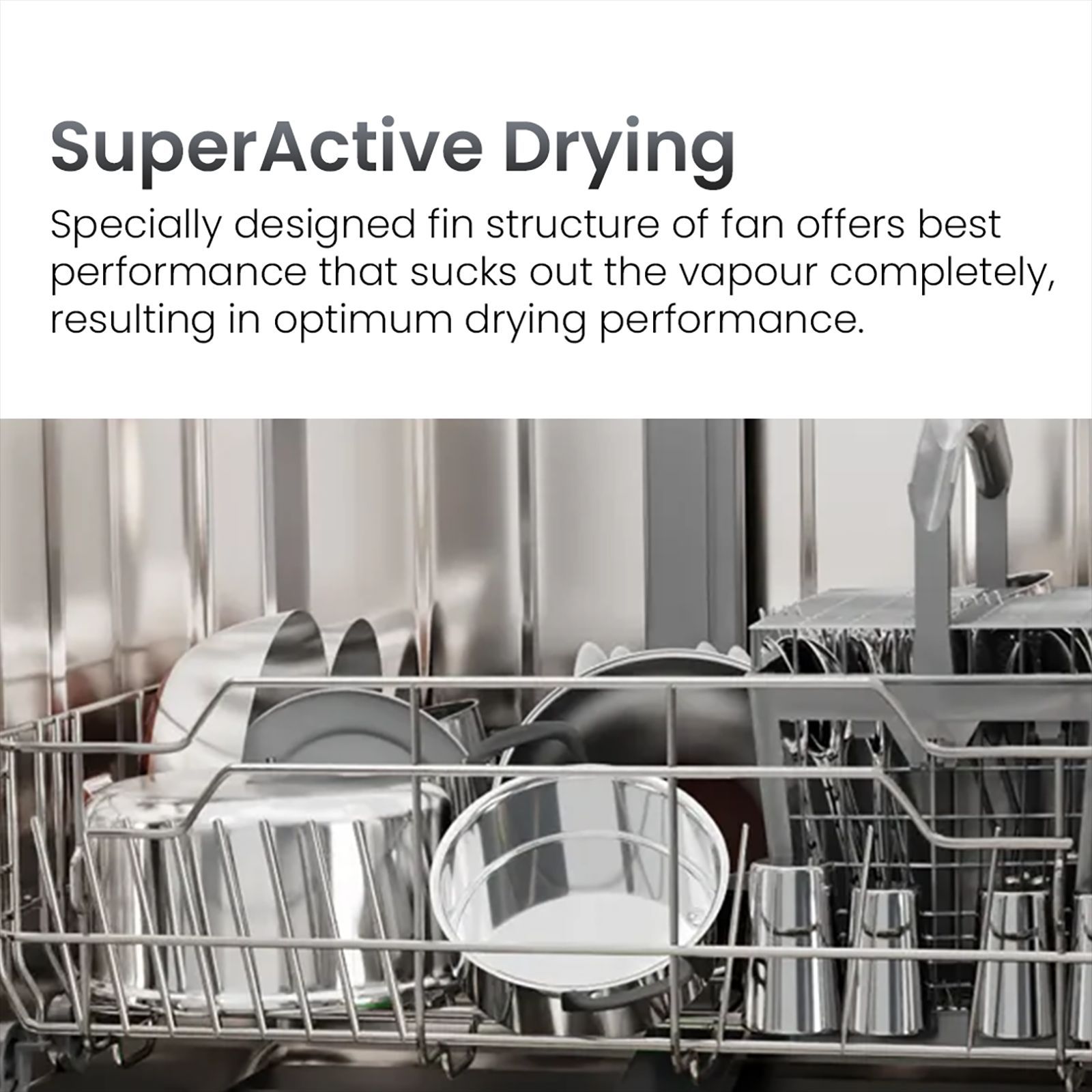 Crompton Voila 14 Place Settings Free Standing Dishwasher with Steam Wash (Dark Silver)_13