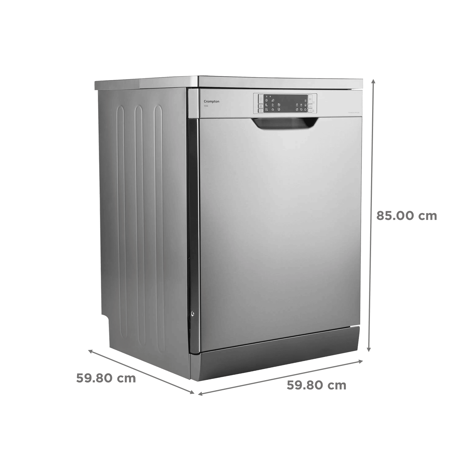 Crompton Voila 13 Place Settings Free Standing Dishwasher with Direct Triple Wash Technology (Silver Inox)_2