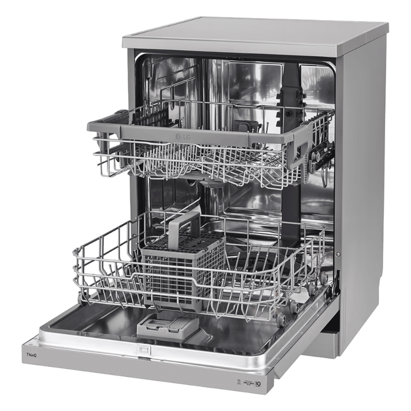 LG DFB512FP 14 Place Settings Free Standing Dishwasher with Inverter Direct Drive Technology (No Pre-rinse Required, Platinum Silver)_5