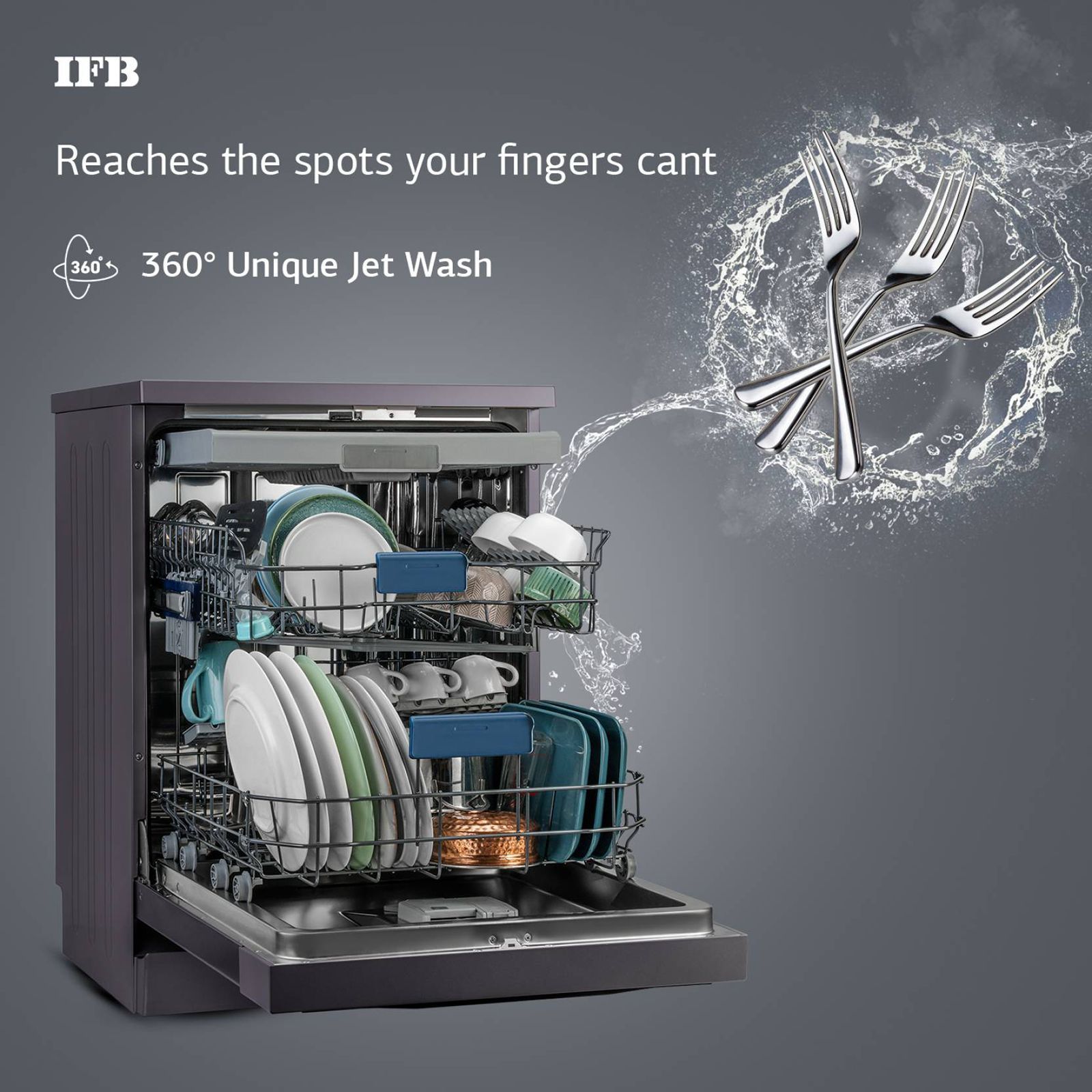 IFB Neptune VX16 16 Place Settings Free Standing Dishwasher with Ion Technology (No Pre-rinse Required, Inox Grey) IFB Neptune VX16 16 Place Settings Free Standing Dishwasher with Ion Technology (No Pre-rinse Required, Inox Grey)_16