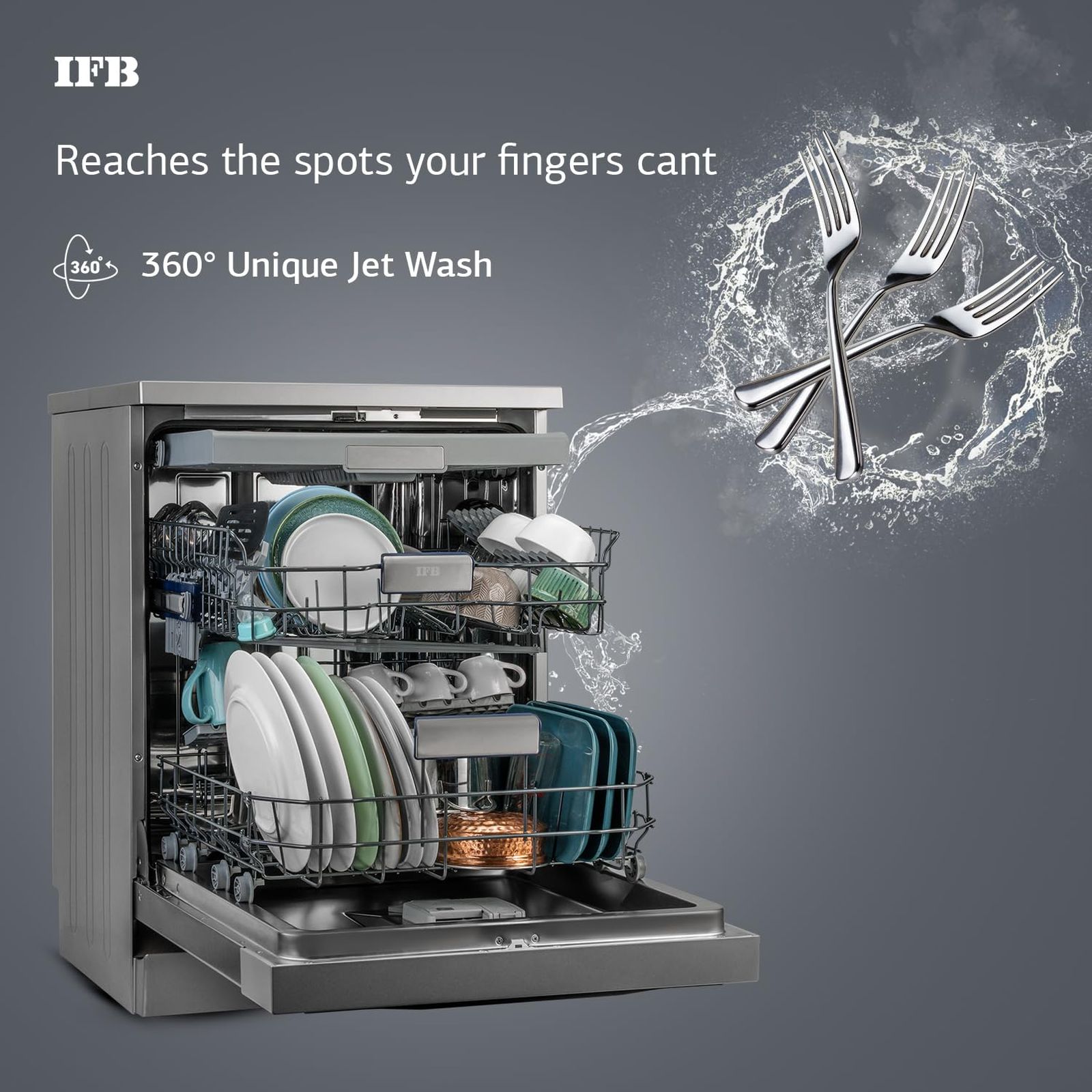 IFB Neptune SX 16 Place Settings Free Standing Dishwasher with Germfree Hygienic Wash (No Pre-rinse Required, Pearl Grey)_8