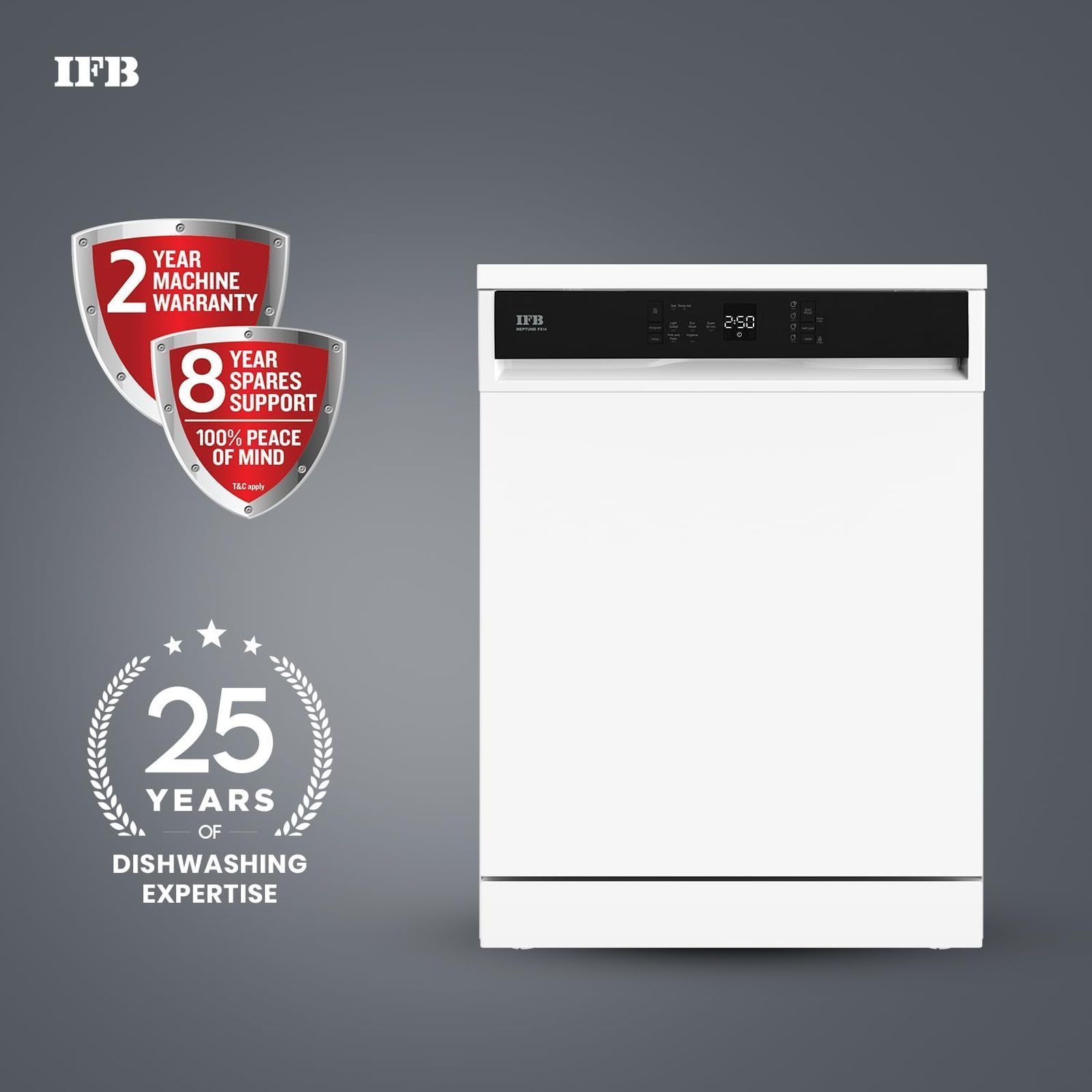 IFB Neptune FX 14 Place Settings Free Standing Dishwasher with 360 Jet wash Triple Arm Spray (No Pre-rinse Required, White)_11