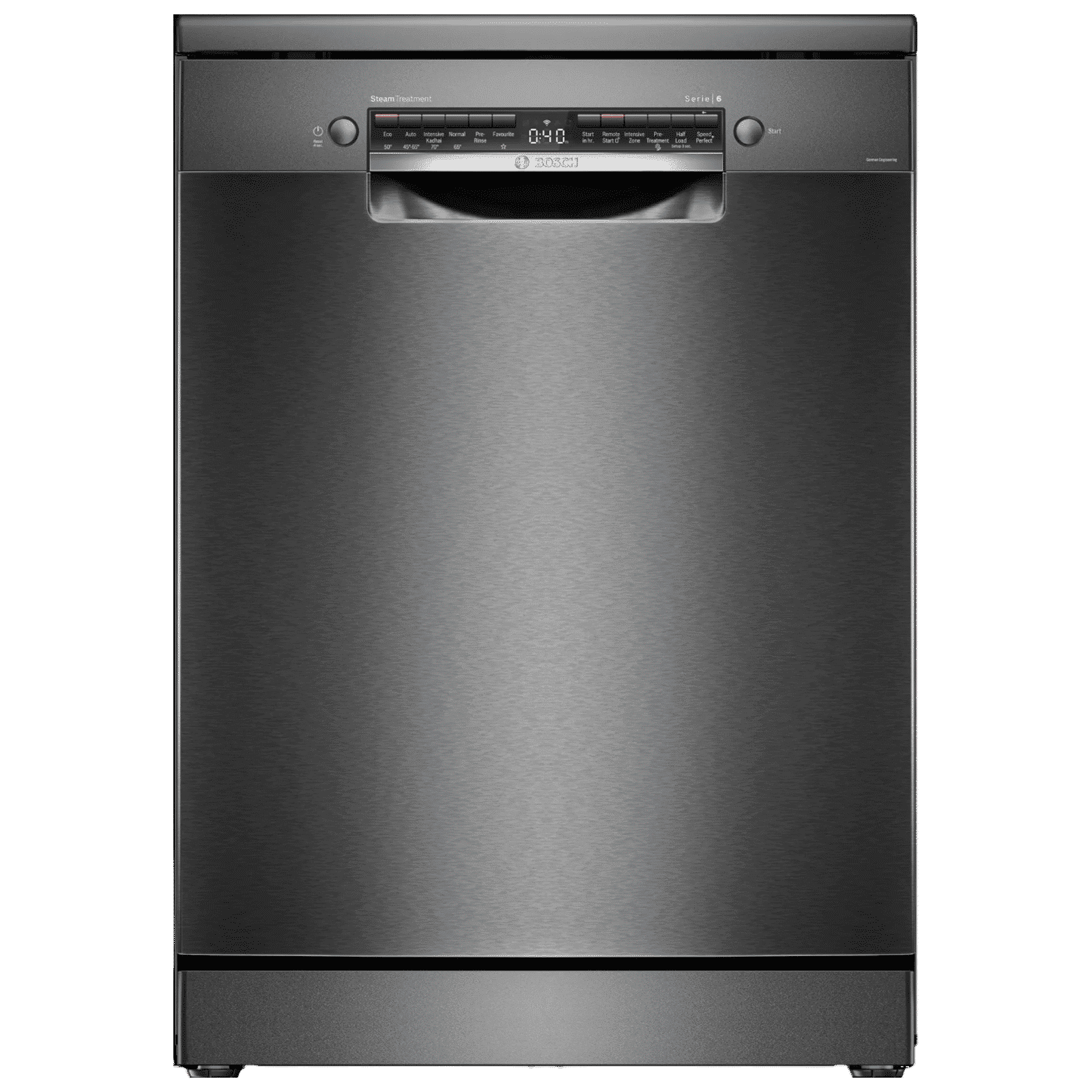 BOSCH Series 6 15 Place Settings Free Standing Dishwasher with Anti-Fingerprint (No Pre-rinse Required, Black Inox)_1