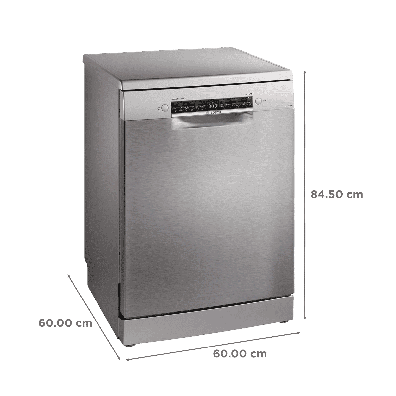 BOSCH Series 6 15 Place Settings Free Standing Dishwasher with Anti-Fingerprint (No Pre-rinse Required, Silver Inox)_2