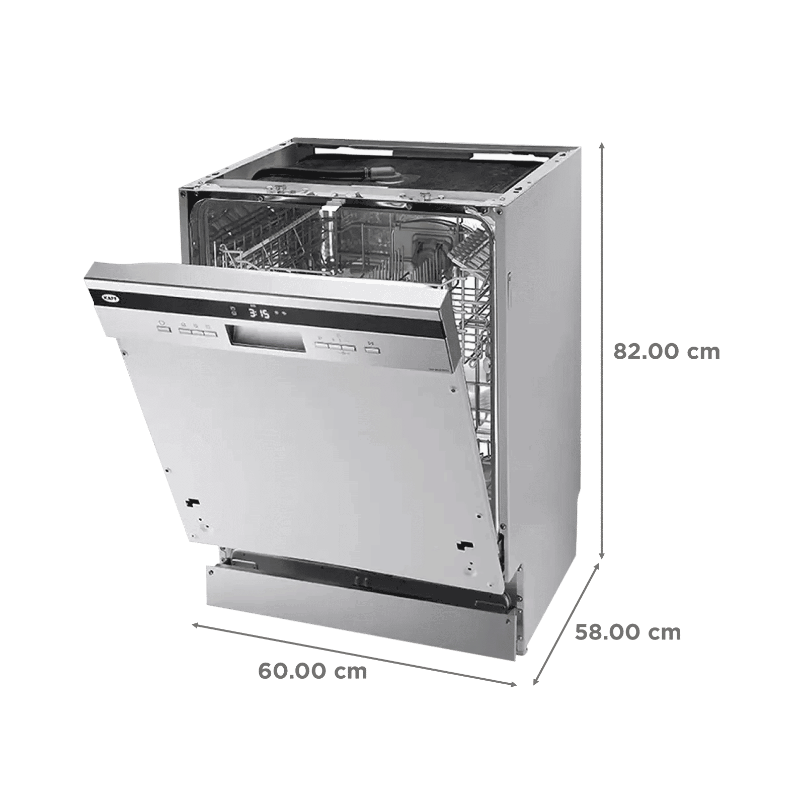 KAFF KDW BIN 60 Intra 14 Place Settings Built-in Dishwasher with Three Stage Filtration (No Pre-rinse Required, Stainless Steel)_2