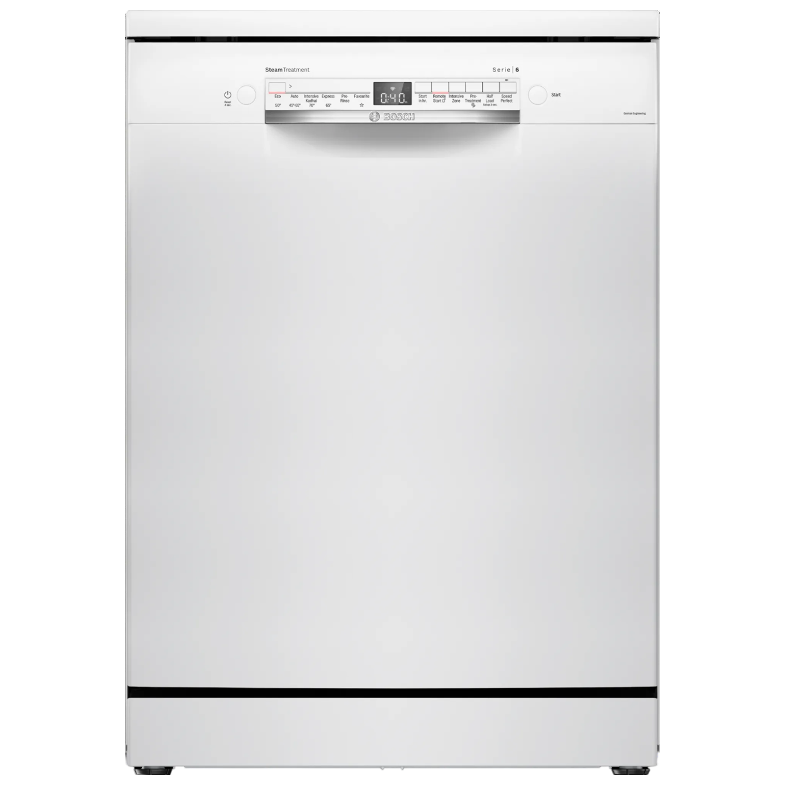 BOSCH Series 6 14 Place Settings Free Standing Dishwasher with Glass Protection Technology (No Pre-rinse Required, White)_1