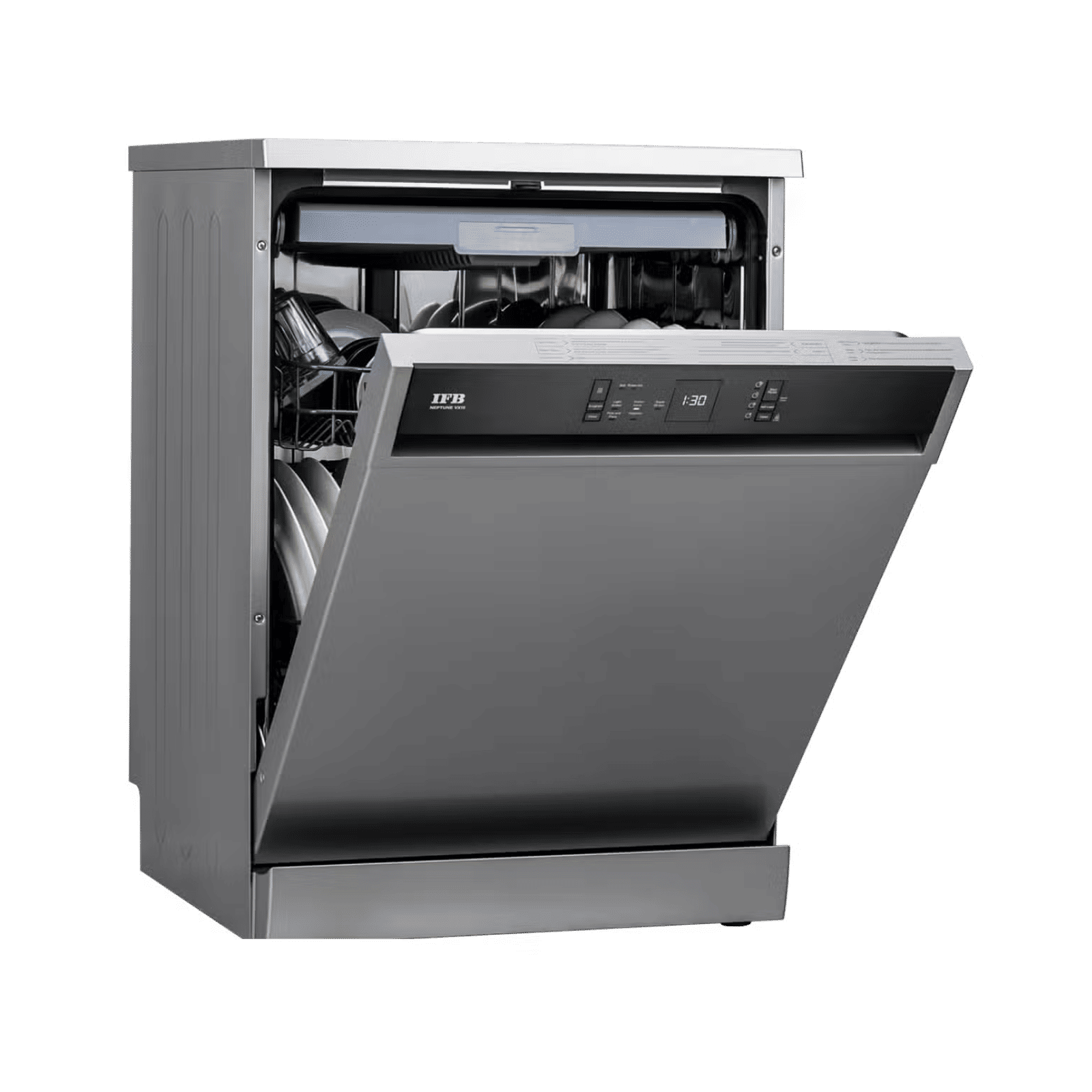 IFB Neptune VX15 15 Place Settings Free Standing Dishwasher with 70°C Hot Water Wash (No Pre-rinse Required, Dark Silver)	_3