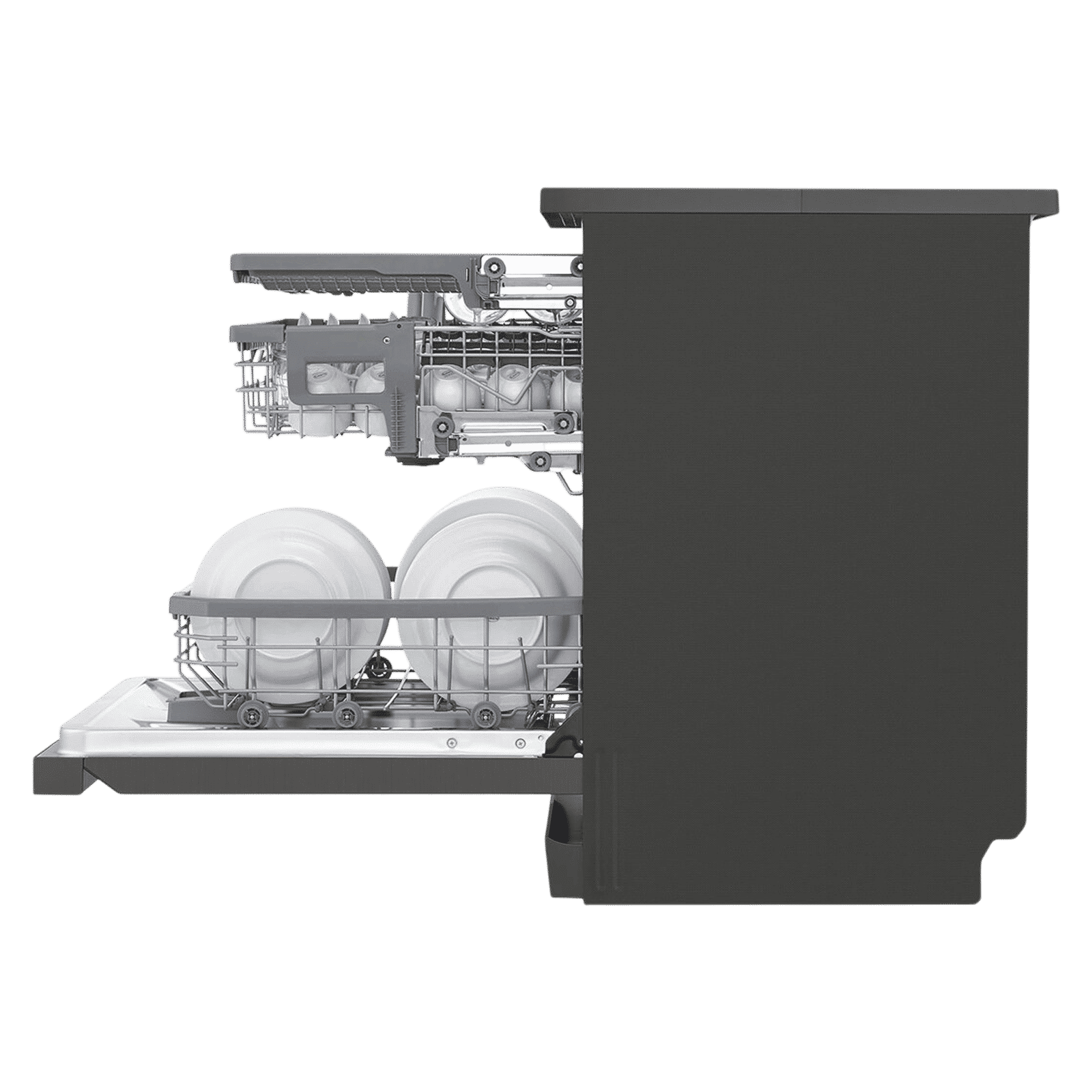 LG 15 Place Settings Free Standing Smart Dishwasher with Top Control Panel (No Pre-rinse Required, Matte Black)_15