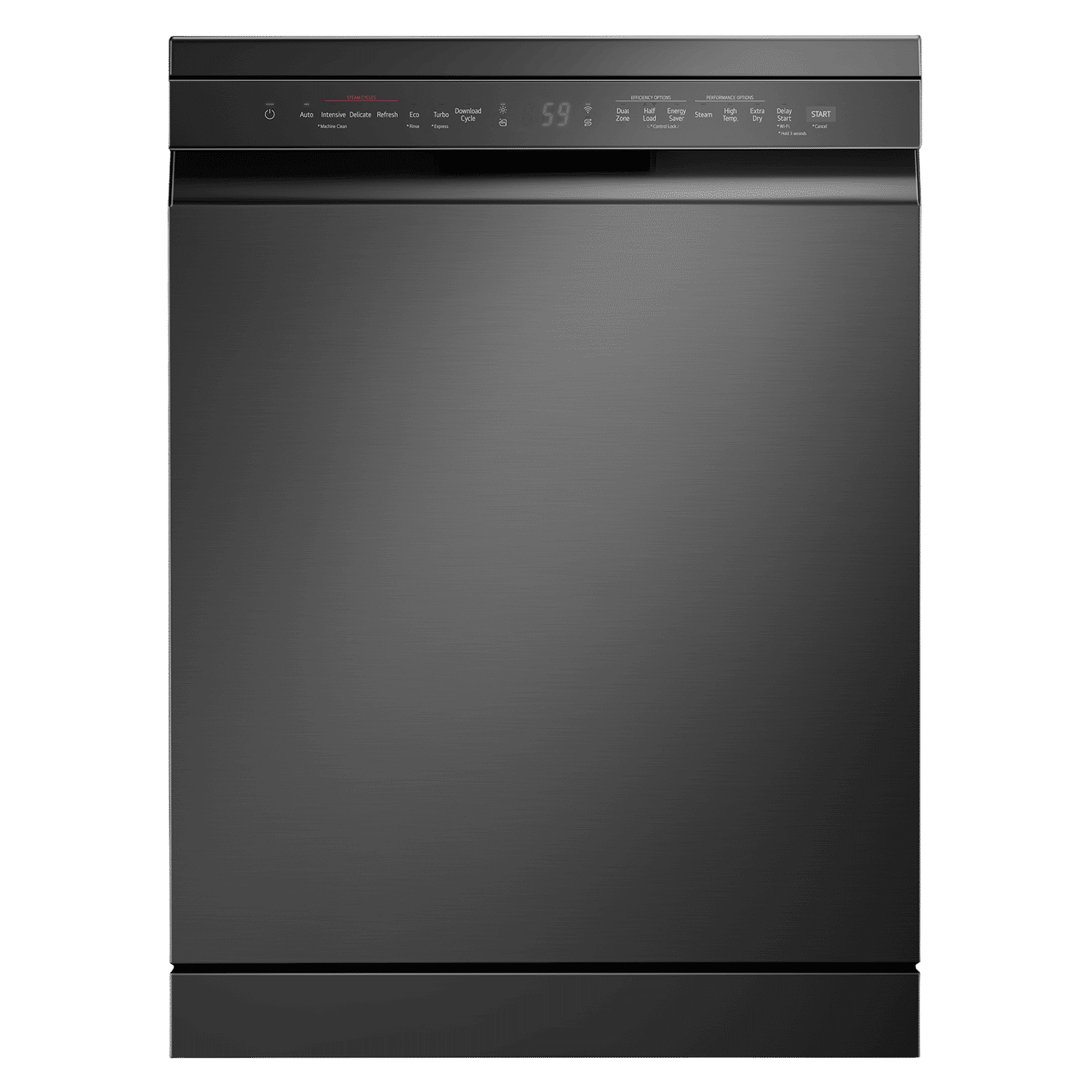 LG 15 Place Settings Free Standing Smart Dishwasher with Front Control Panel (No Pre-rinse Required, Matte Black)_1