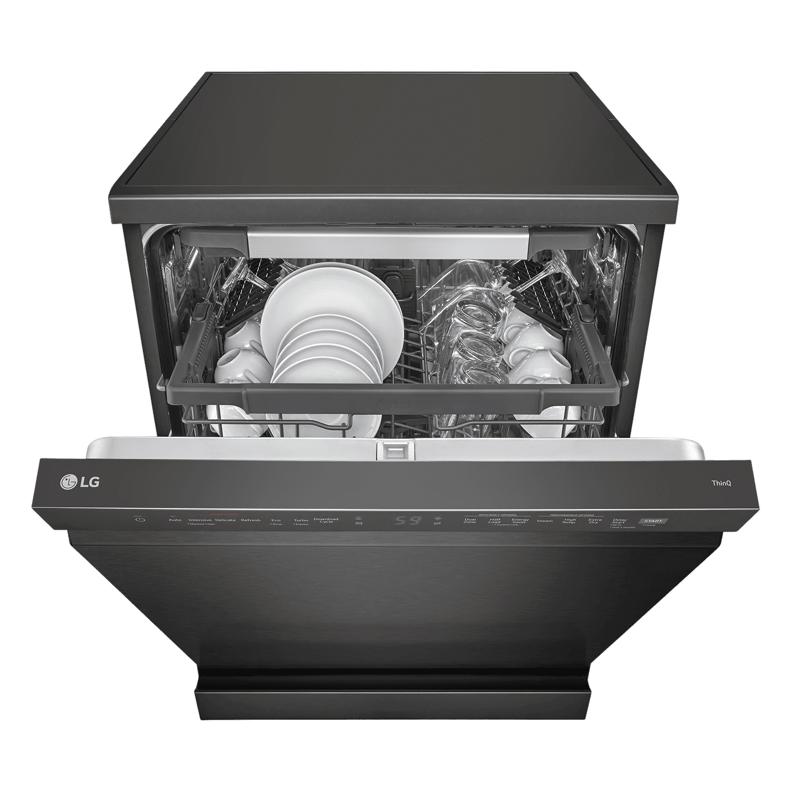LG 15 Place Settings Free Standing Smart Dishwasher with Front Control Panel (No Pre-rinse Required, Matte Black)_6
