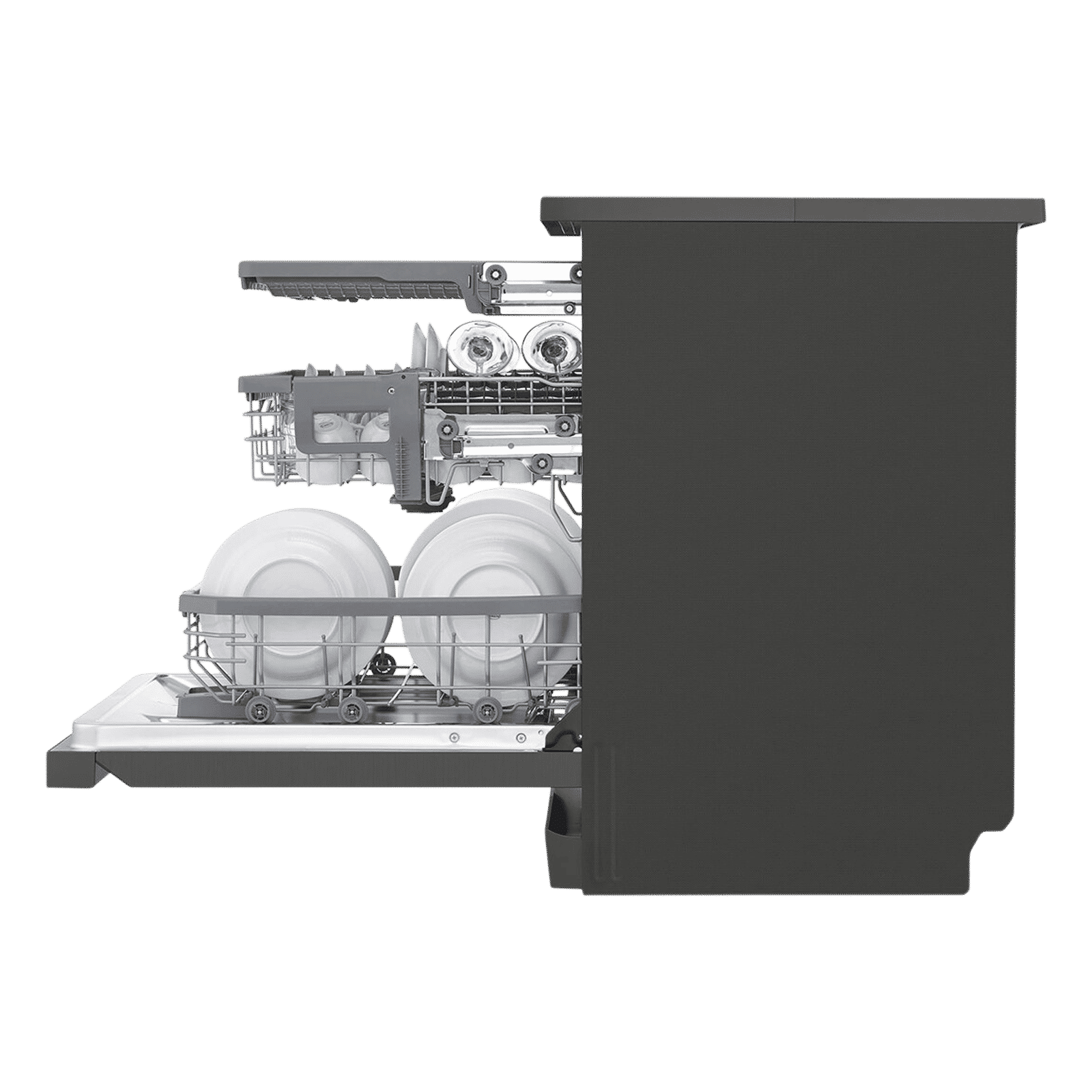 LG 15 Place Settings Free Standing Smart Dishwasher with Front Control Panel (No Pre-rinse Required, Matte Black)_12