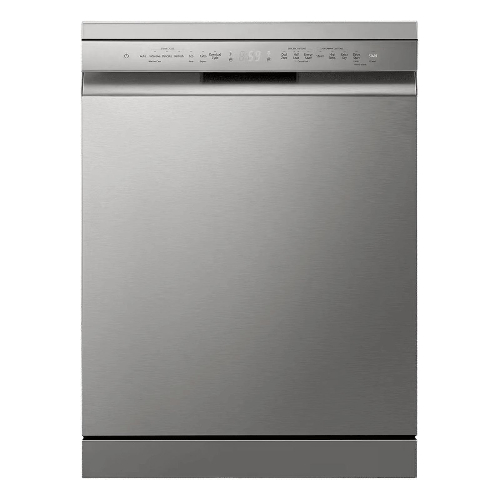 LG 15 Place Settings Free Standing Smart Dishwasher with Front Control Panel (No Pre-rinse Required, Prime Silver)_1