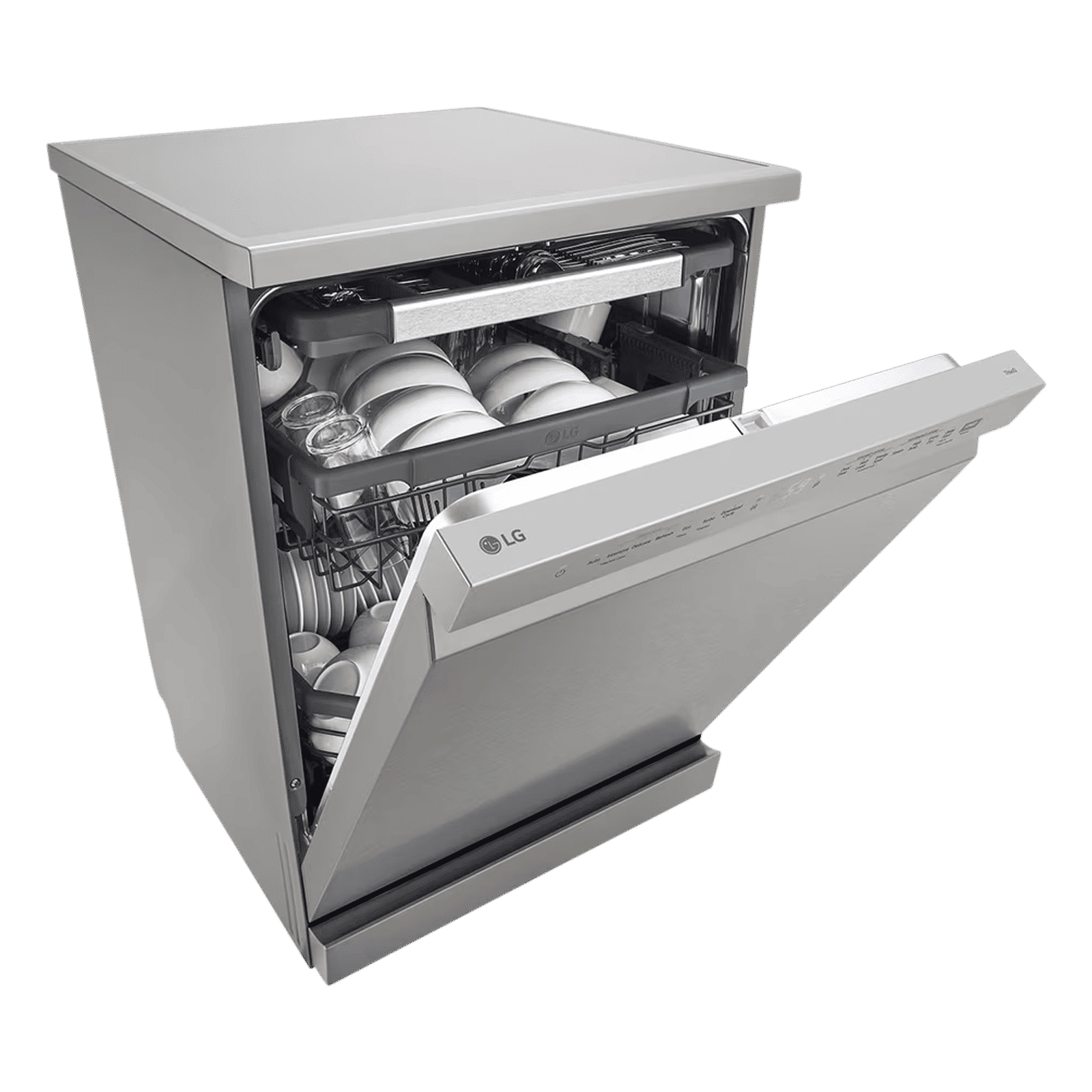 LG 15 Place Settings Free Standing Smart Dishwasher with Front Control Panel (No Pre-rinse Required, Prime Silver)_7