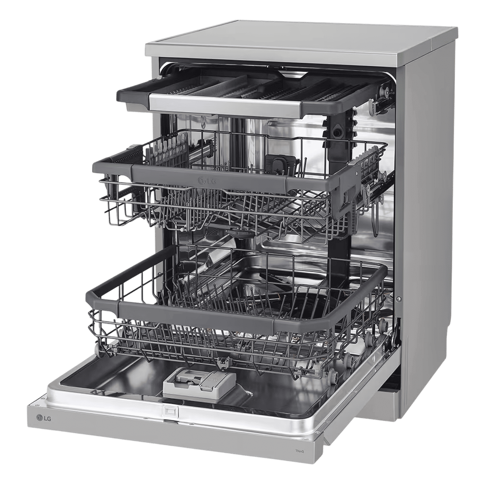 LG 15 Place Settings Free Standing Smart Dishwasher with Front Control Panel (No Pre-rinse Required, Prime Silver)_8