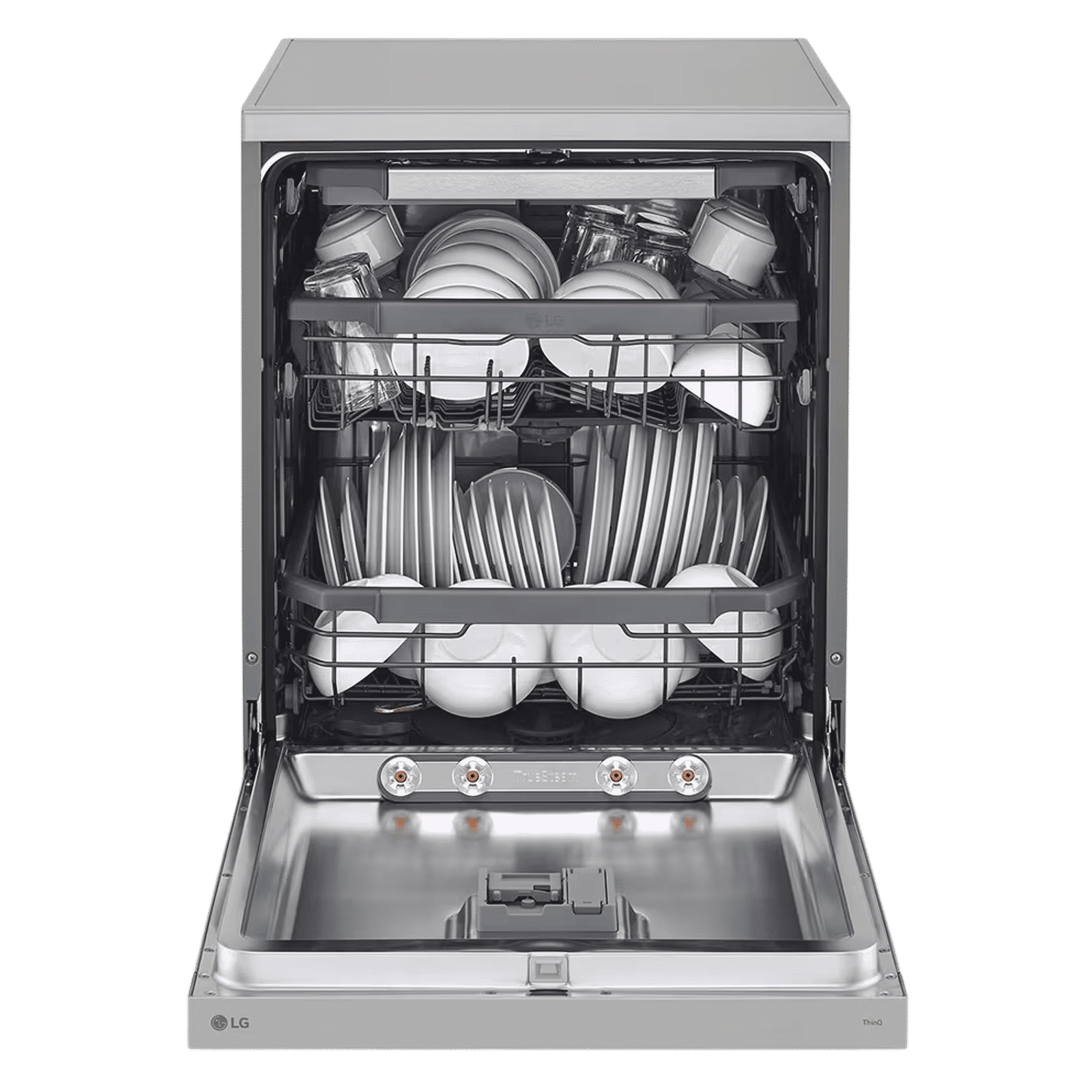 LG 15 Place Settings Free Standing Smart Dishwasher with Front Control Panel (No Pre-rinse Required, Prime Silver)_9