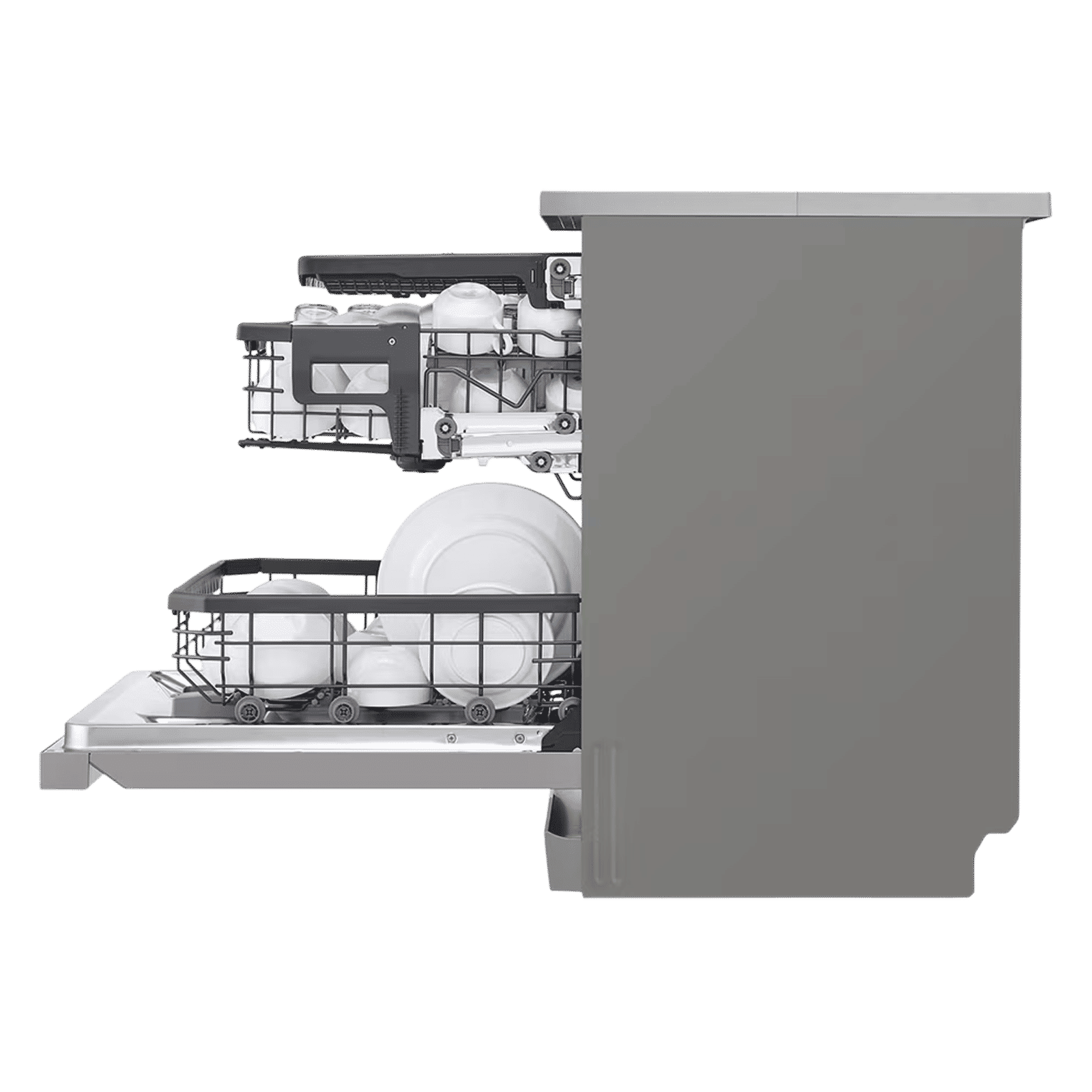 LG 15 Place Settings Free Standing Smart Dishwasher with Front Control Panel (No Pre-rinse Required, Prime Silver)_14