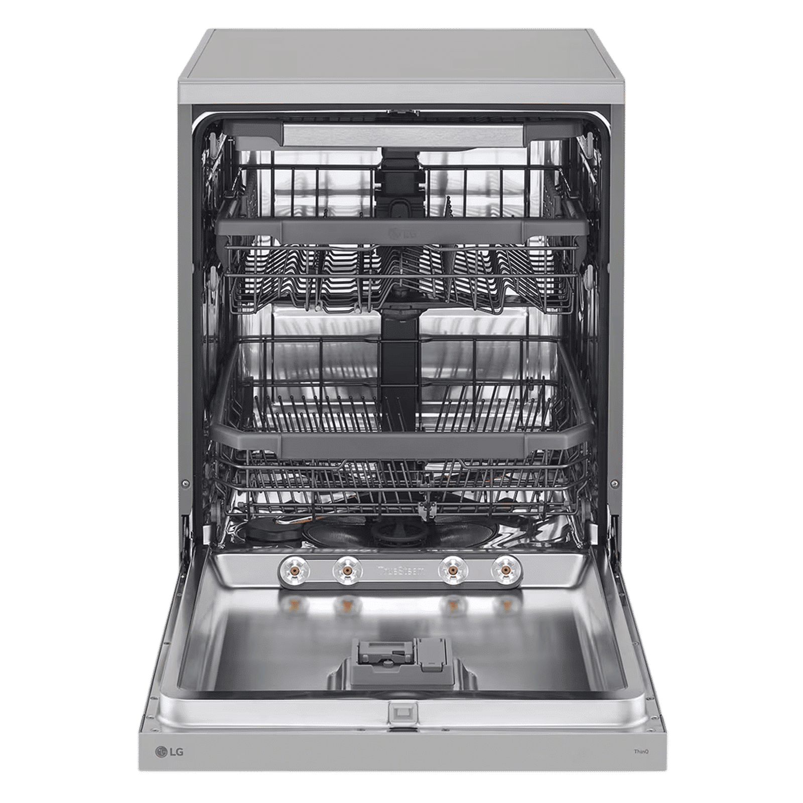 LG 15 Place Settings Free Standing Smart Dishwasher with Front Control Panel (No Pre-rinse Required, Prime Silver)_4