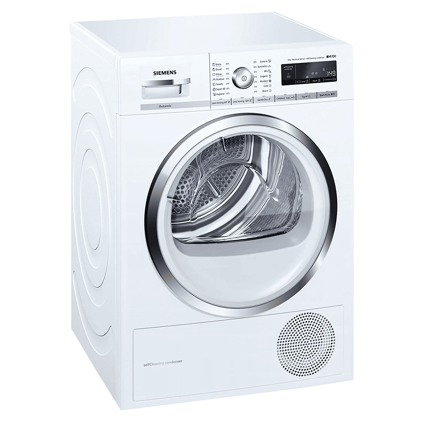 SIEMENS 9 kg Fully Automatic Front Load Dryer (iQ700, WT45W460IN, Sensitive Drying System, White)_1