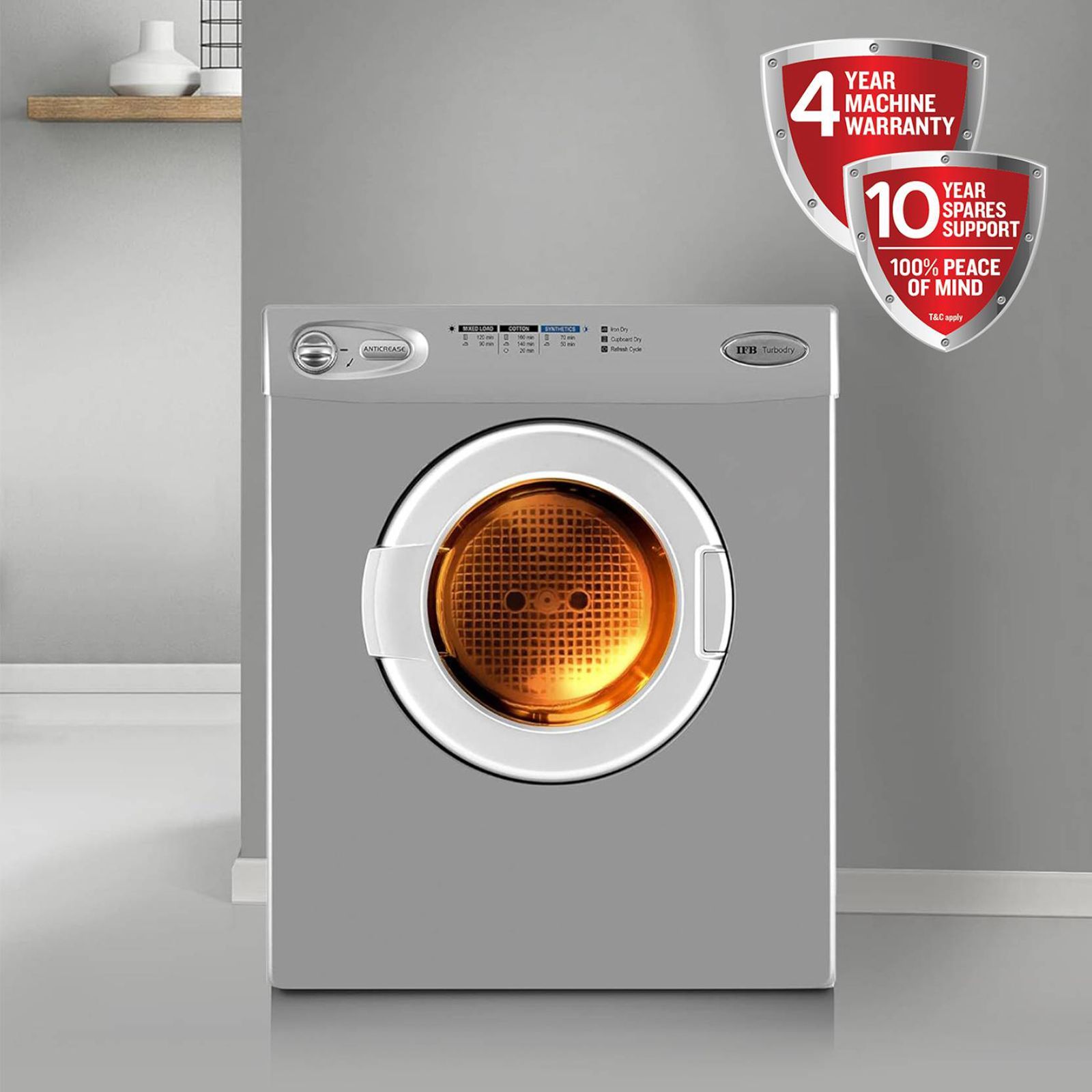 IFB 5.5 kg 5 Star Fully Automatic Front Load Dryer (TURBO DRY EX, Lint Filter, Silver) IFB 5.5 kg 5 Star Fully Automatic Front Load Dryer (TURBO DRY EX, Lint Filter, Silver)_18