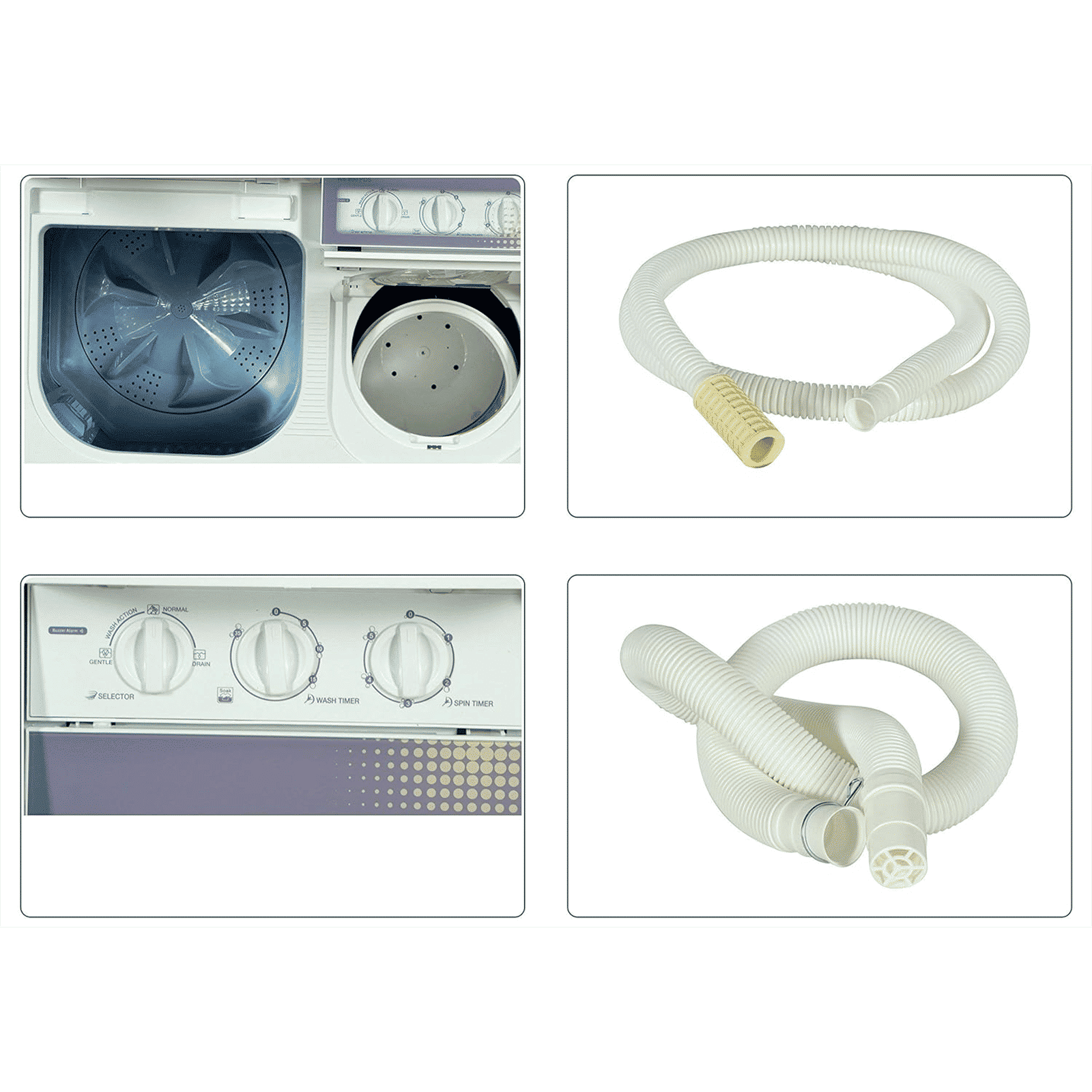 Godrej 8 kg Semi Automatic Washing Machine with Lint Filter (WS 800 PDS, Lilac Sprinkle)_8