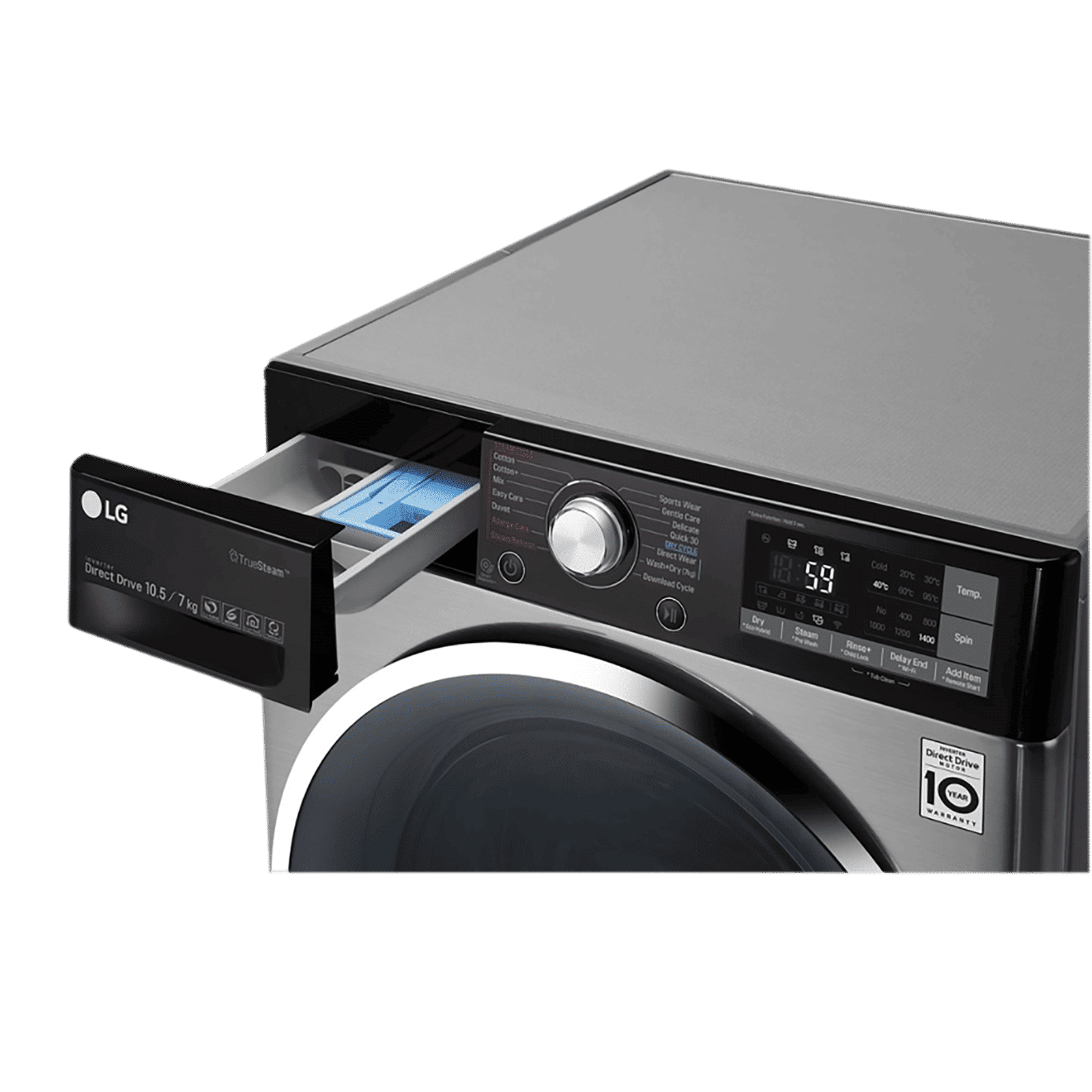 LG 10.5/7 kg Inverter Fully Automatic Front Load Washer Dryer (F4J9JHP2TD.ASSPEIL, Wi-Fi Support, Stainless Steel)_15