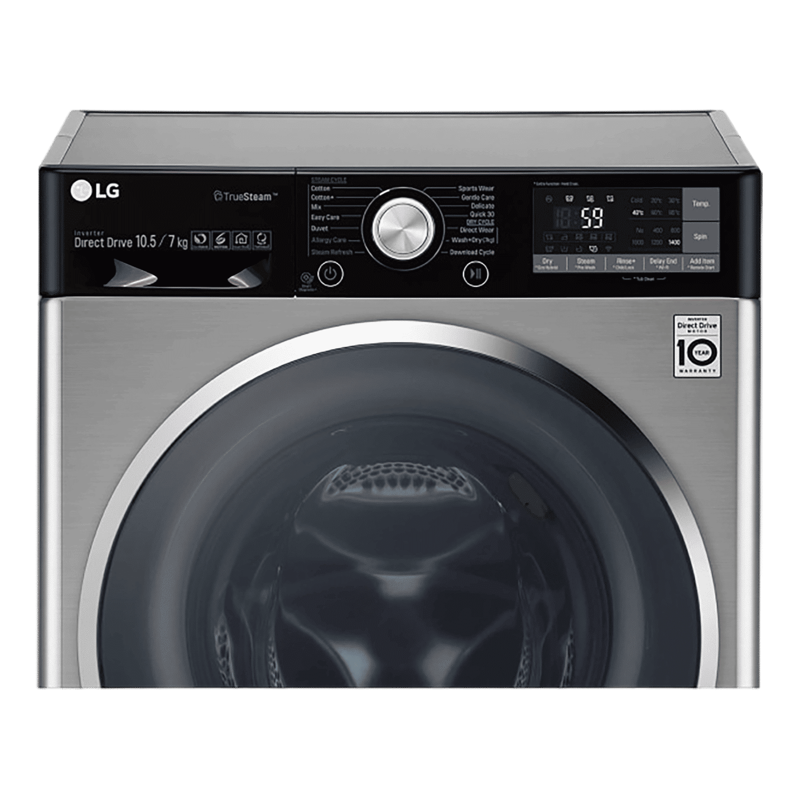 LG 10.5/7 kg Inverter Fully Automatic Front Load Washer Dryer (F4J9JHP2TD.ASSPEIL, Wi-Fi Support, Stainless Steel)_3