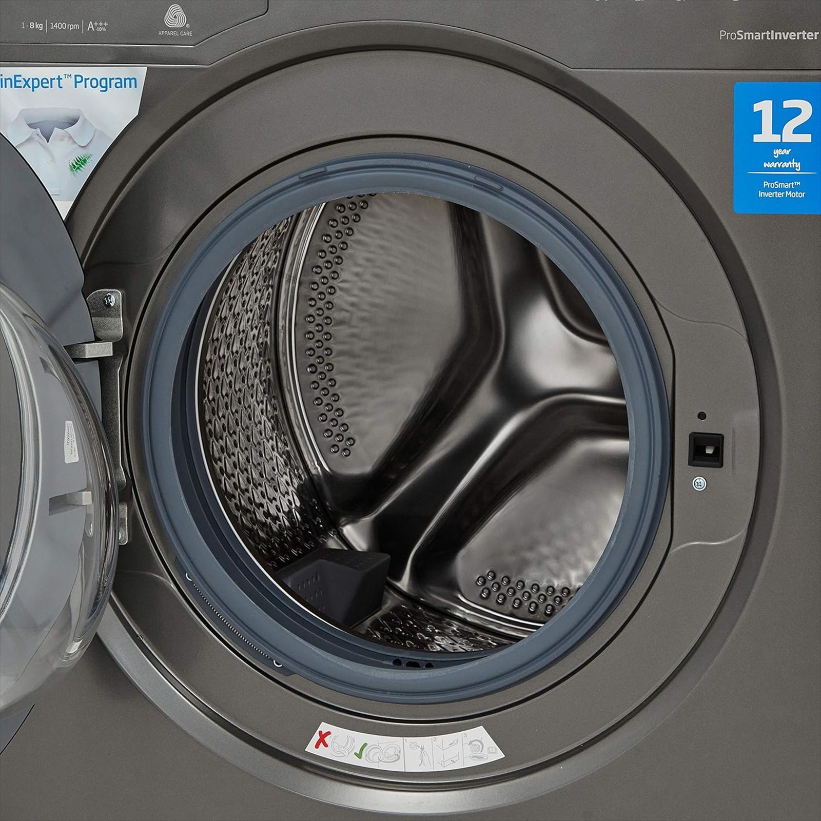 Voltas Beko 8 kg Inverter Fully Automatic Front Load Washing Machine (WFL80M, In-Built Heater, Manhattan Grey) Voltas Beko 8 kg Inverter Fully Automatic Front Load Washing Machine (WFL80M, In-Built Heater, Manhattan Grey)_5