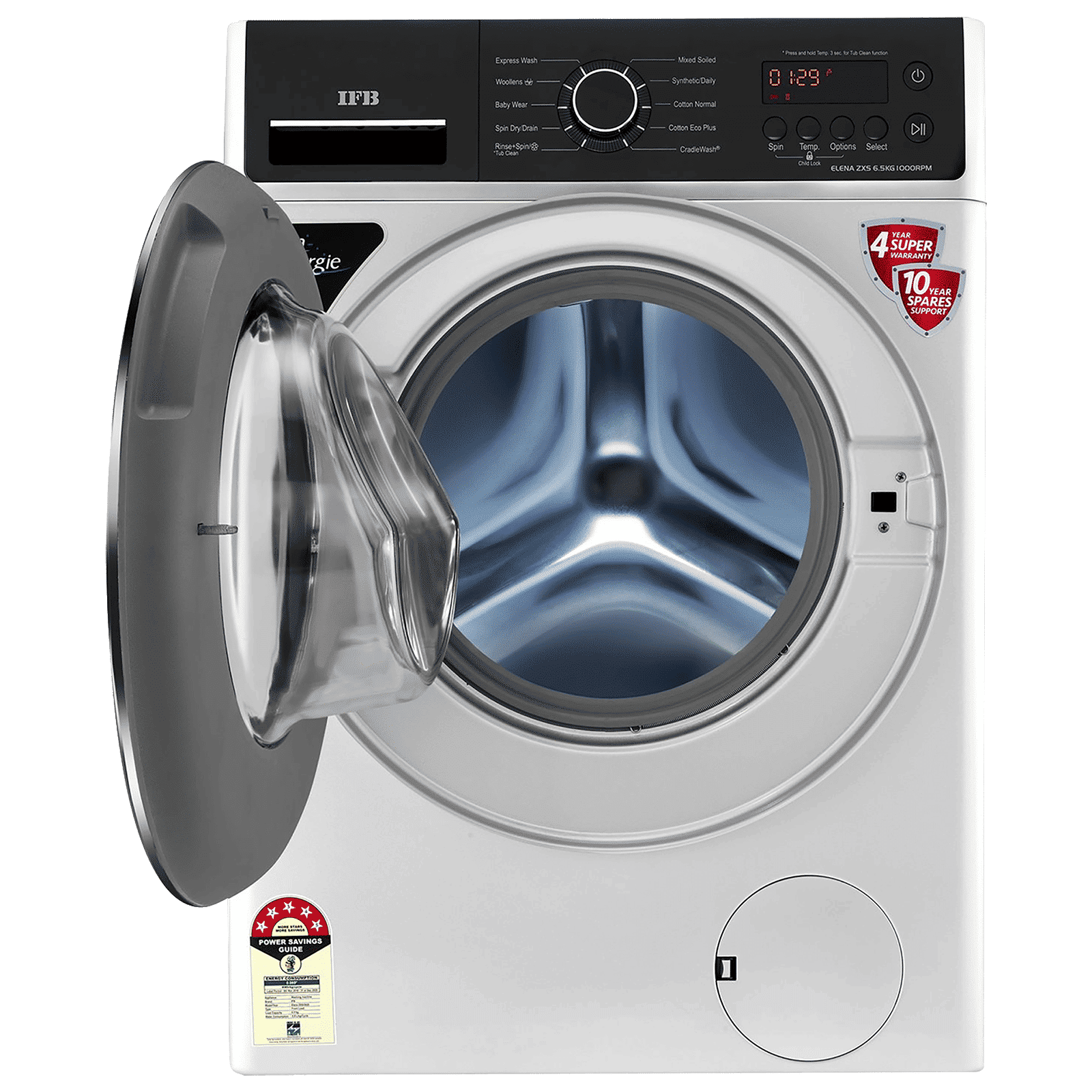IFB 6.5 kg 5 Star Fully Automatic Front Load Washing Machine (Elena ZXS, In-Built Heater, Silver)_7