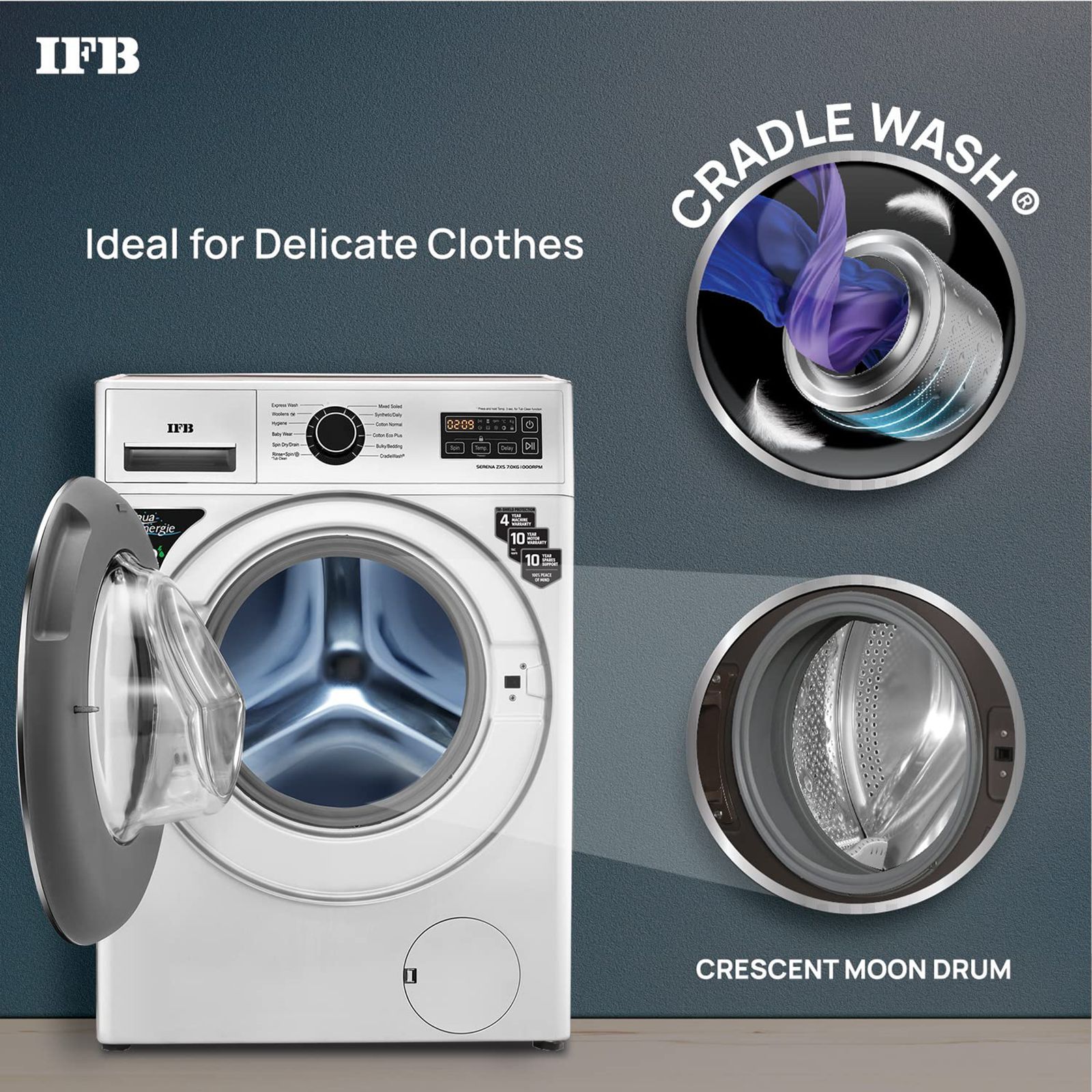 IFB 7 kg 5 Star Fully Automatic Front Load Washing Machine (Serena ZXS, Aqua Energie, Silver)_14