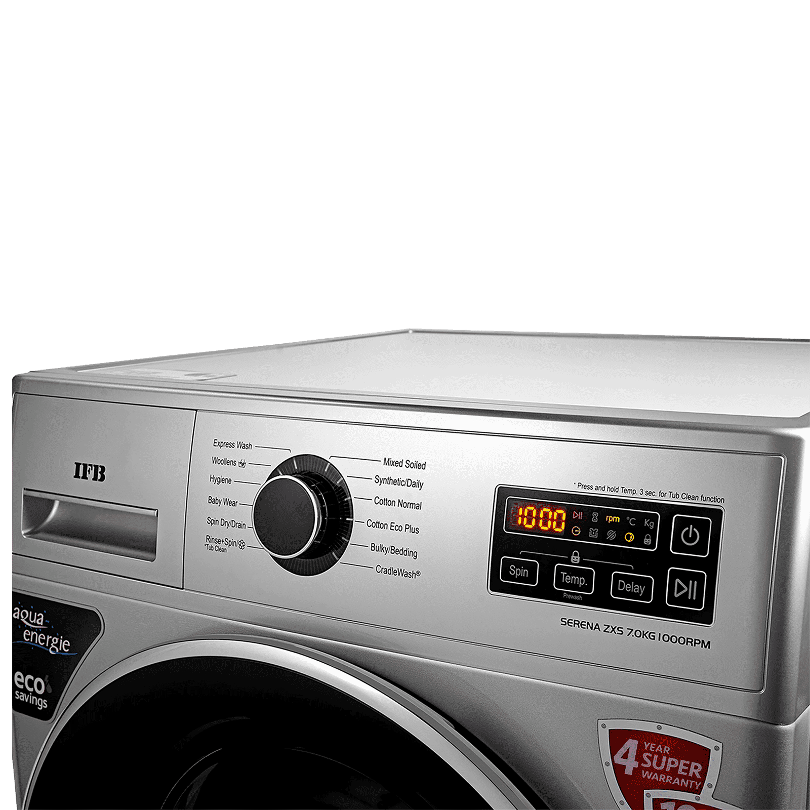 IFB 7 kg 5 Star Fully Automatic Front Load Washing Machine (Serena ZXS, Aqua Energie, Silver)_4
