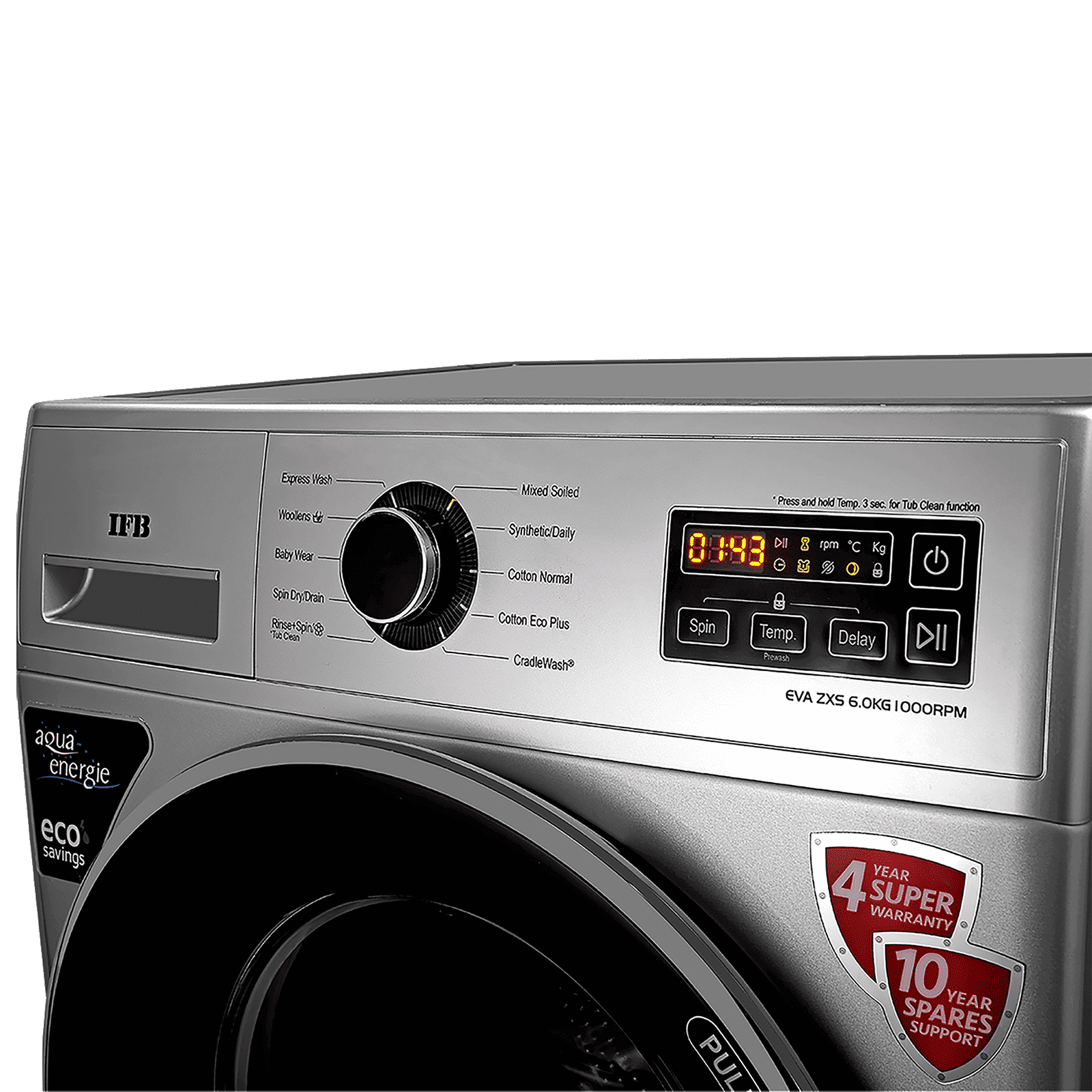IFB 6 kg 5 Star Fully Automatic Front Load Washing Machine (EVA ZXS, Cradle Wash, Silver)_11