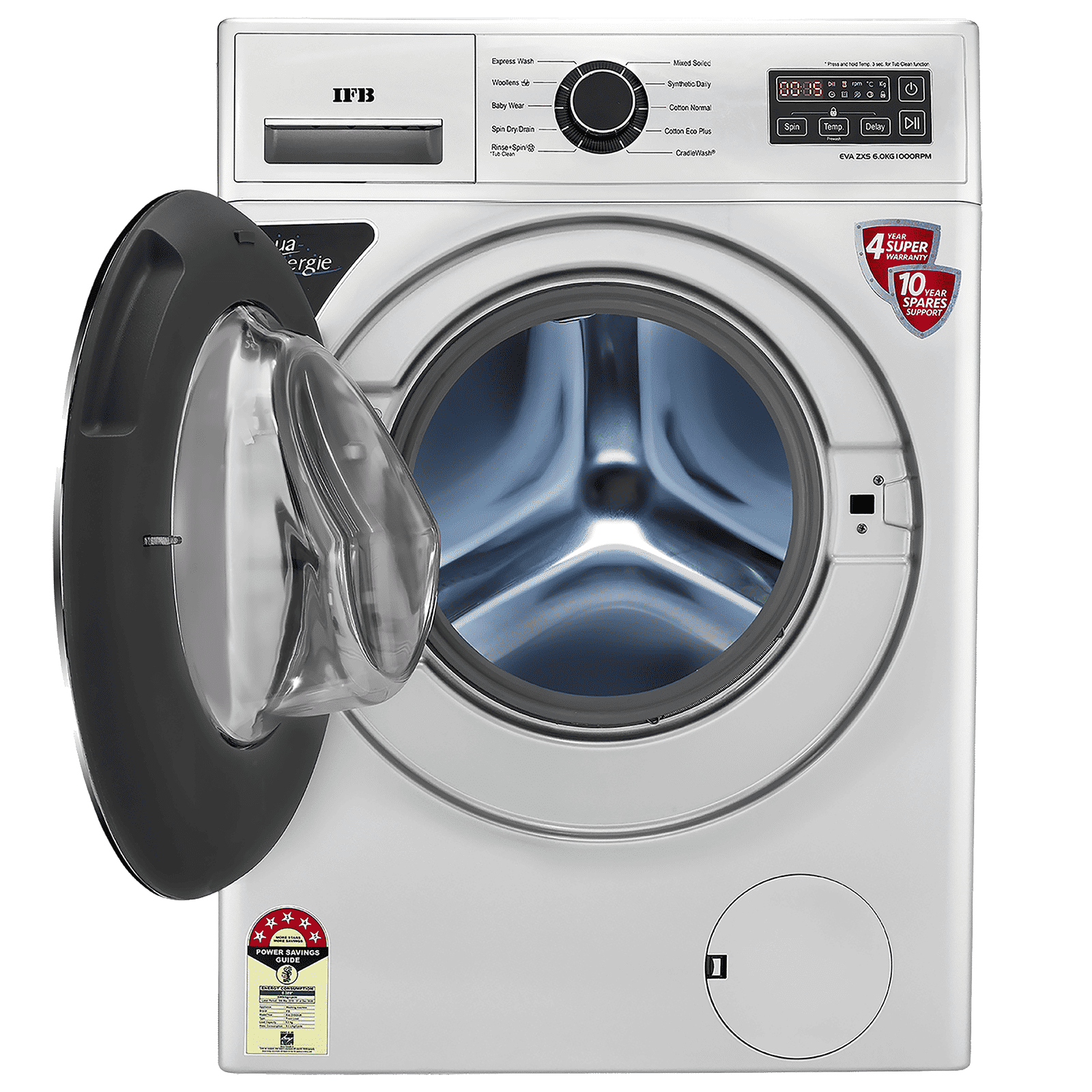 IFB 6 kg 5 Star Fully Automatic Front Load Washing Machine (EVA ZXS, Cradle Wash, Silver)_7