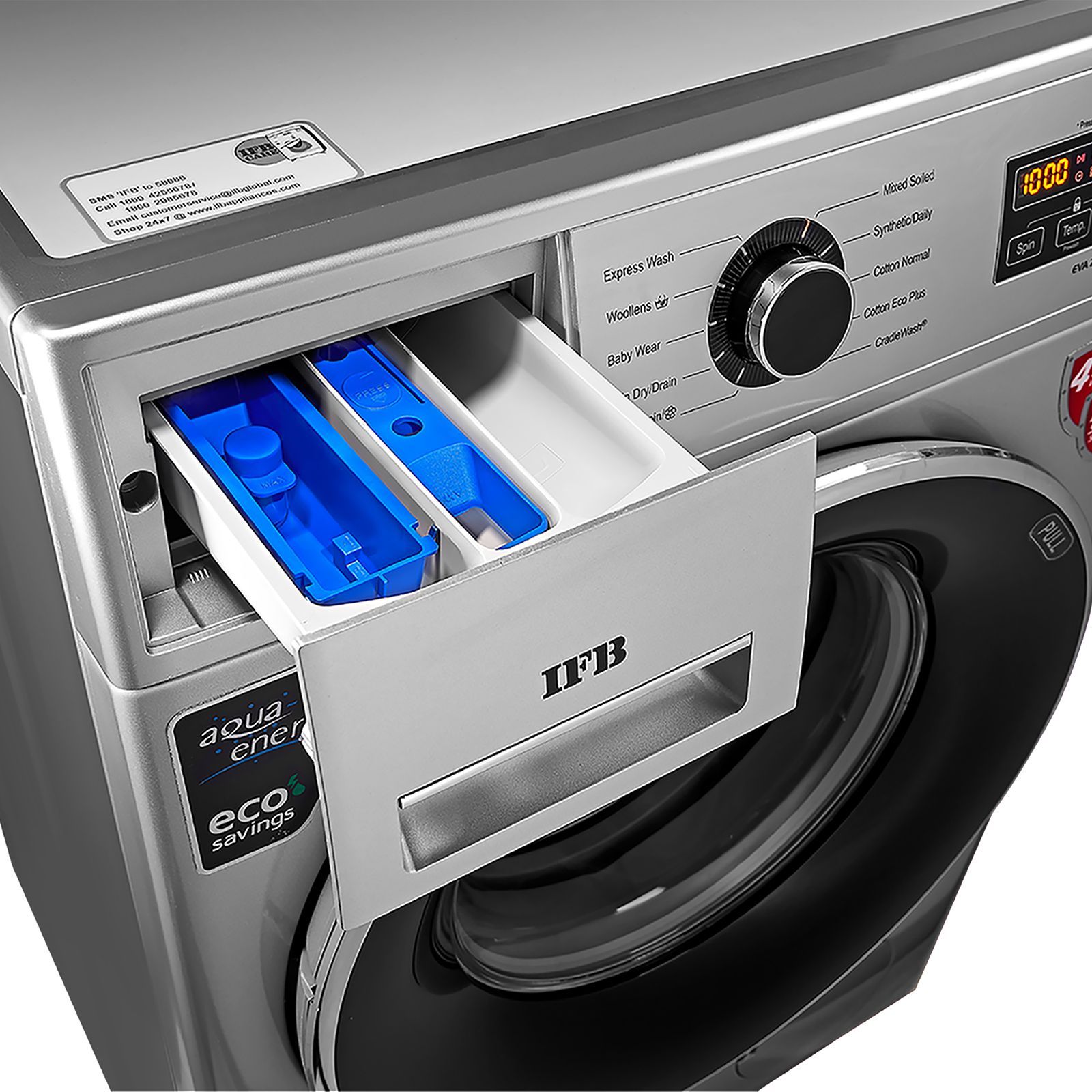 IFB 6 kg 5 Star Fully Automatic Front Load Washing Machine (EVA ZXS, Cradle Wash, Silver)_9