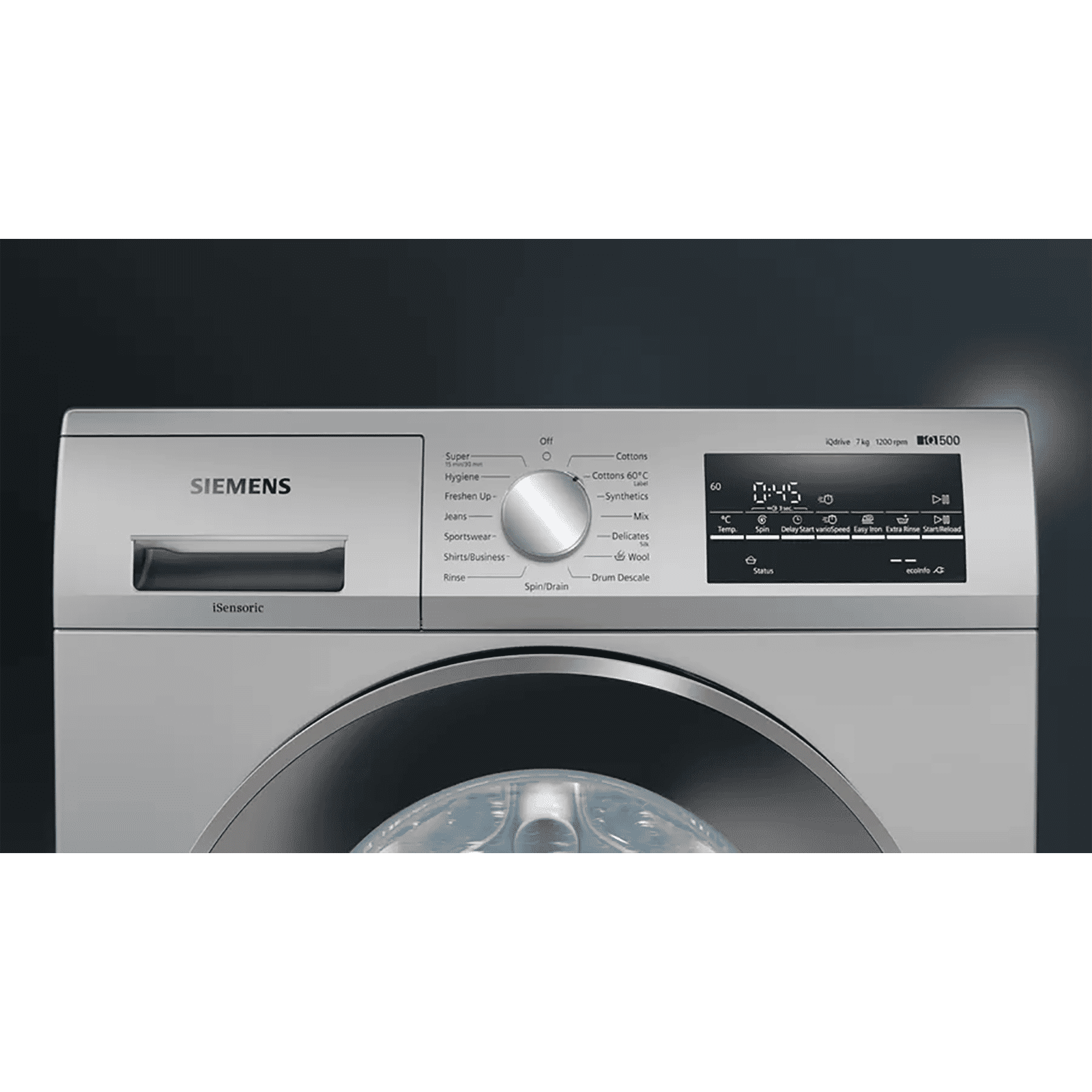 SIEMENS 7 kg 5 Star Inverter Fully Automatic Front Load Washing Machine (iQ300, WM12J46SIN, Wave Drum, Platinum Silver)_6
