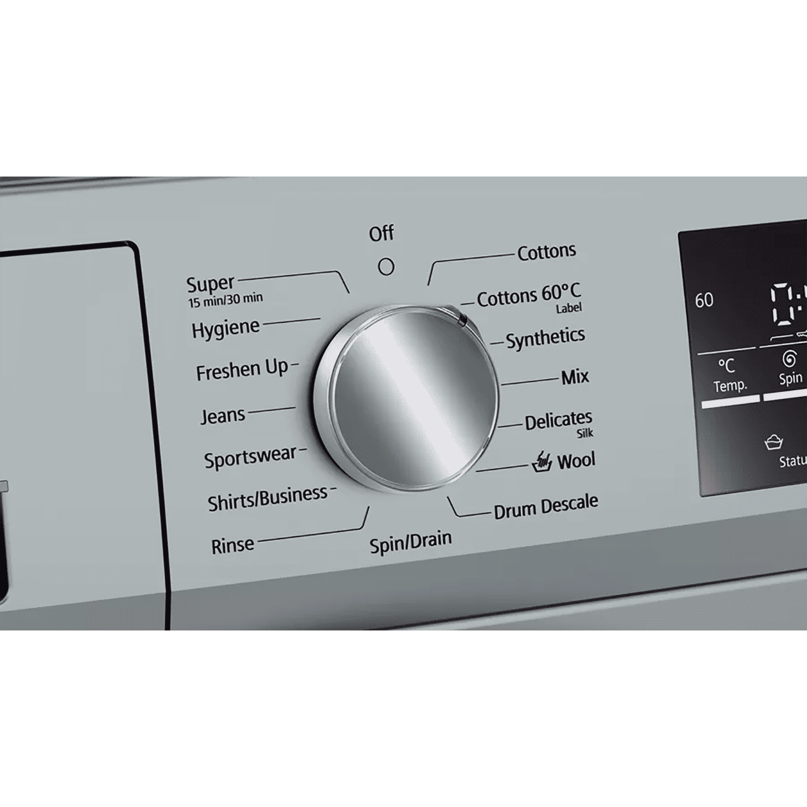 SIEMENS 7 kg 5 Star Inverter Fully Automatic Front Load Washing Machine (iQ300, WM12J46SIN, Wave Drum, Platinum Silver)_8