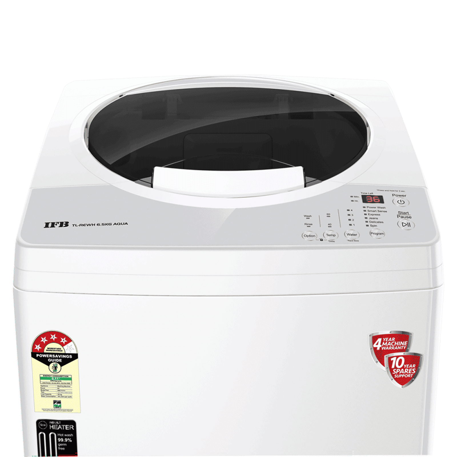 IFB 6.5 kg 5 Star Inverter Fully Automatic Top Load Washing Machine (Aqua, TL-REWH, Crescent Moon Drum, PCM White)_12