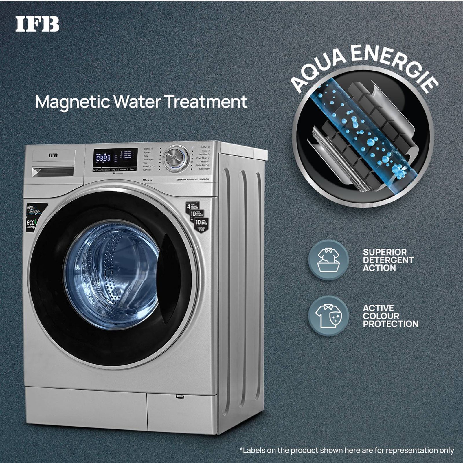 IFB 8 kg 5 Star Fully Automatic Front Load Washing Machine (Senator WSS STEAM, Steam Wash Technology, Silver)_11