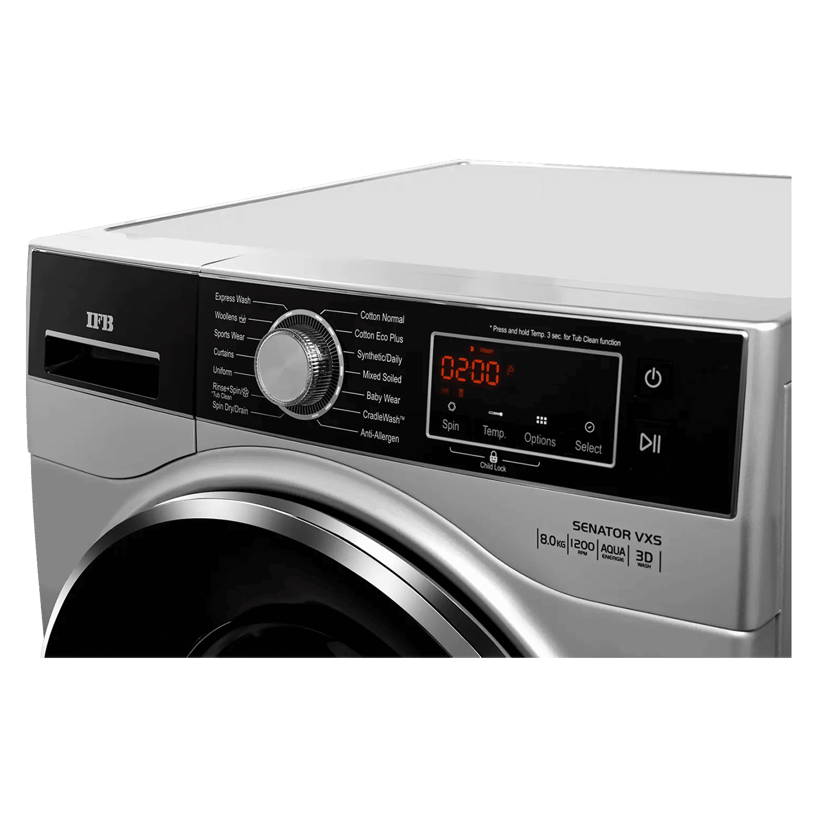 IFB 8 kg 5 Star Fully Automatic Front Load Washing Machine (Senator VXS 0812, Aqua Energie, Silver)_10