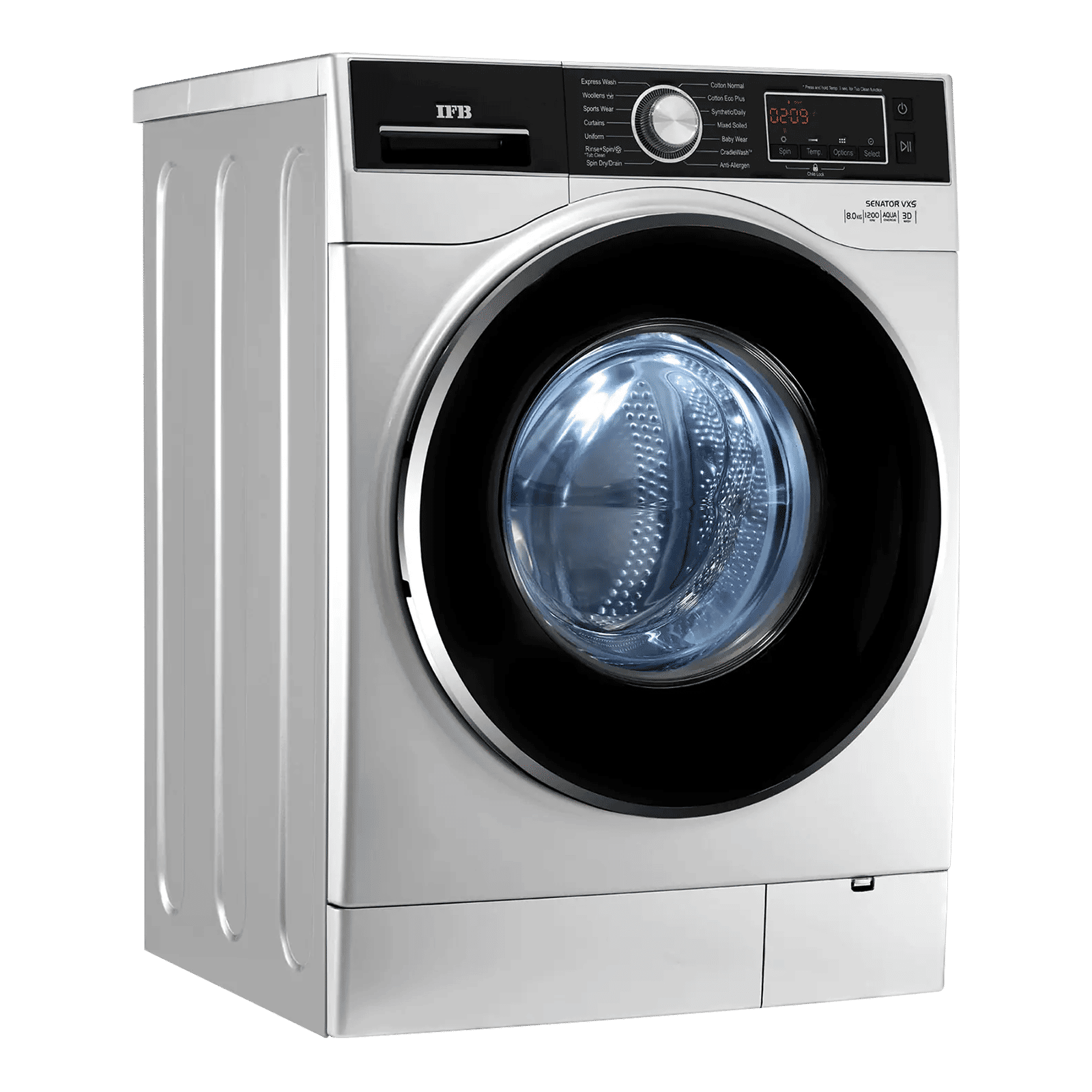 IFB 8 kg 5 Star Fully Automatic Front Load Washing Machine (Senator VXS 0812, Aqua Energie, Silver)_5