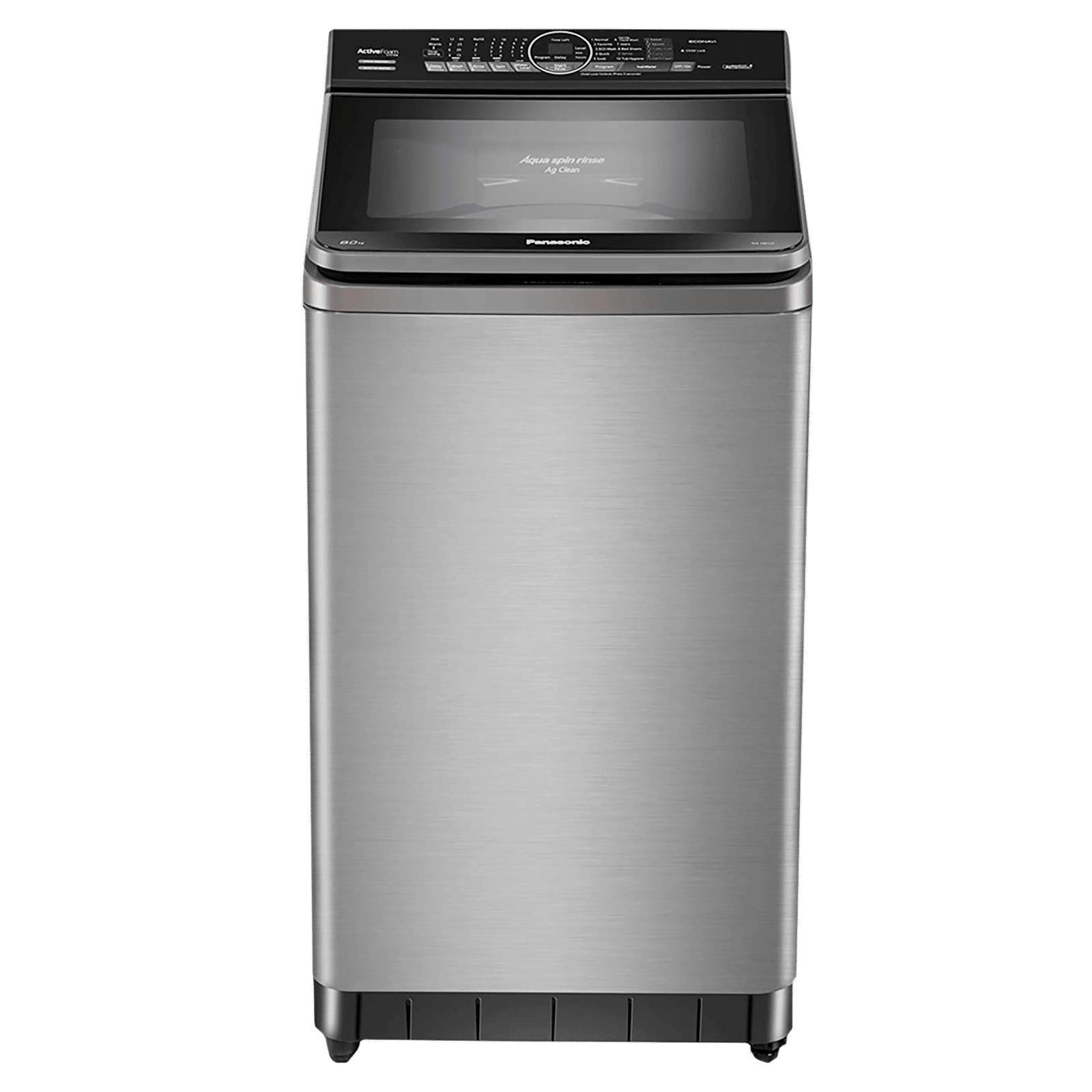 Panasonic 8 kg 5 Star Fully Automatic Top Load Washing Machine (NA-F80V9SRB, Lint Filter, Stainless Steel)_1