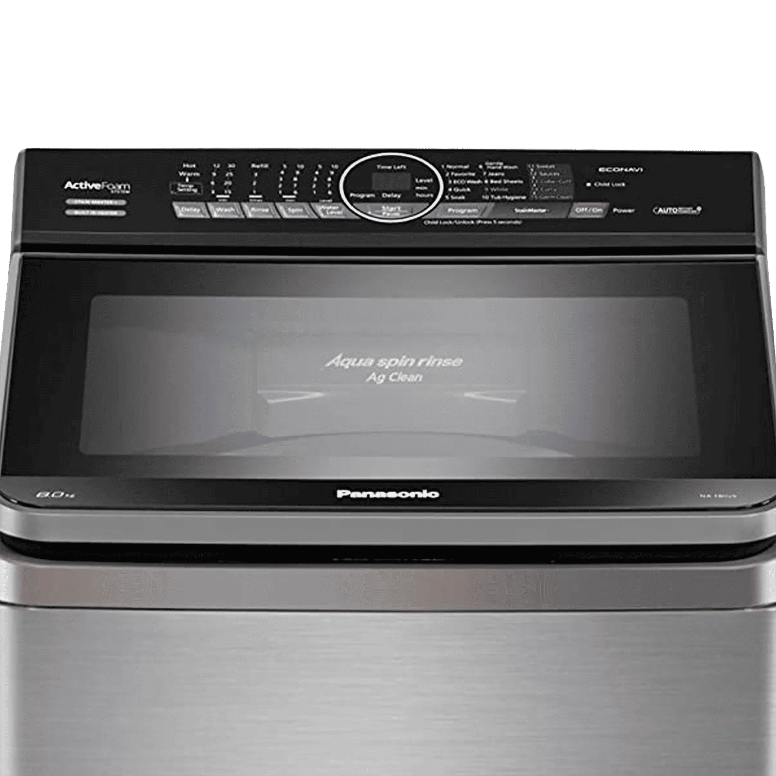 Panasonic 8 kg 5 Star Fully Automatic Top Load Washing Machine (NA-F80V9SRB, Lint Filter, Stainless Steel)_4