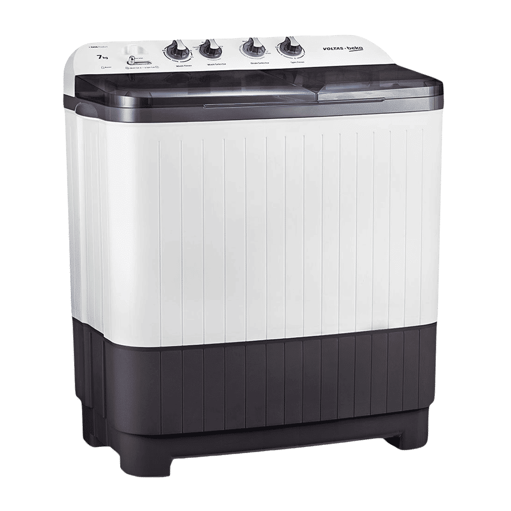 VOLTAS beko 7 kg 5 Star Semi Automatic Washing Machine with IPX4 Control Panel (WTT70DGRT, Grey)_5