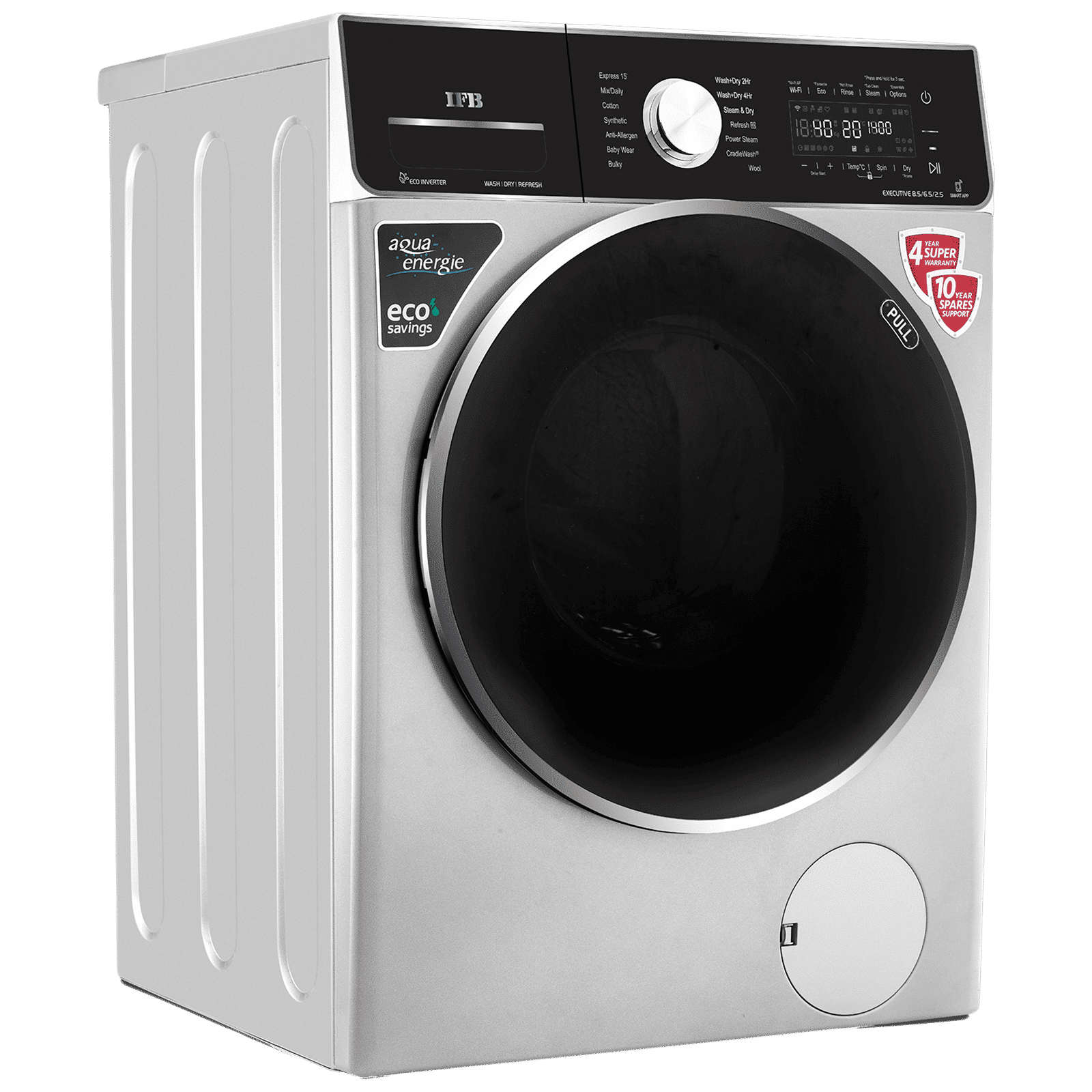 IFB 8.5/6.5 kg 5 Star Inverter Fully Automatic Front Load Washer Dryer (Executive ZXS, Power Steam Wash, Silver) IFB 8.5/6.5 kg 5 Star Inverter Fully Automatic Front Load Washer Dryer (Executive ZXS, Power Steam Wash, Silver)_5