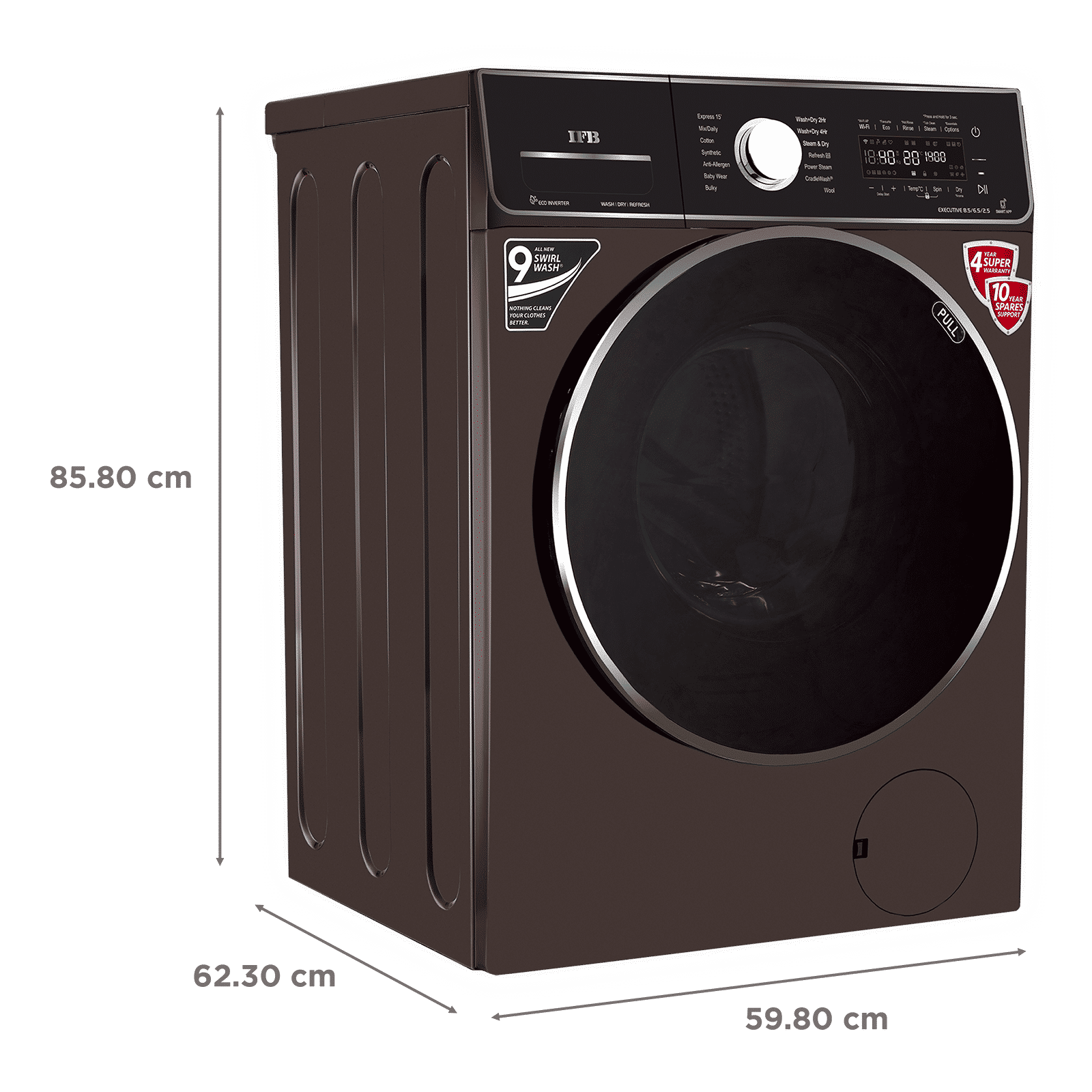 IFB 8.5/6.5 kg 5 Star Inverter Fully Automatic Front Load Washer Dryer (Executive ZXM, Power Steam Wash, Mocha) IFB 8.5/6.5 kg 5 Star Inverter Fully Automatic Front Load Washer Dryer (Executive ZXM, Power Steam Wash, Mocha)_3